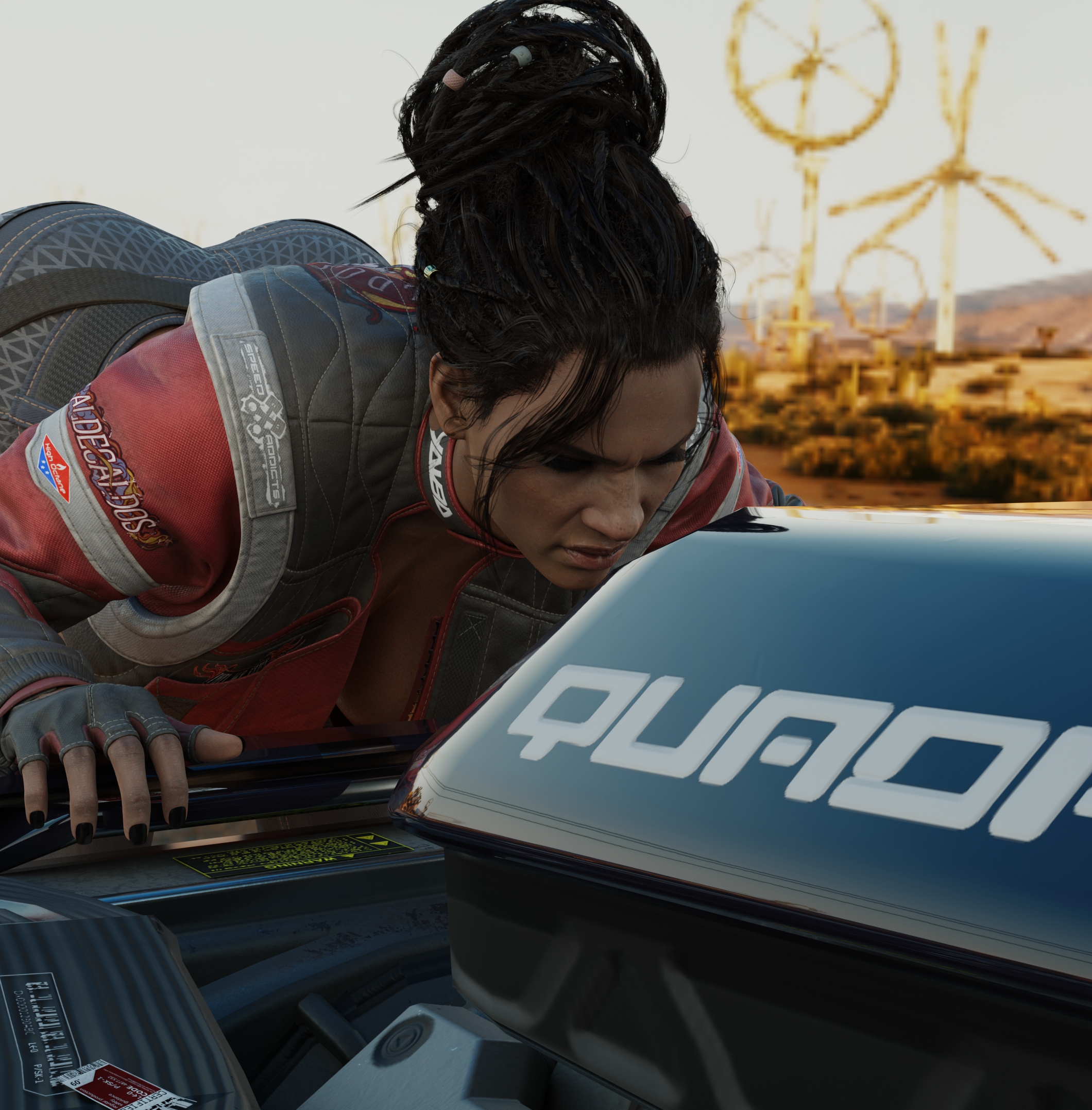 Panam s Car trouble Panam Palmer Cyberpunk2077 Cyberpunk 2077 Cyberpunk Boobs Big Ass Big Butt Ass Huge Ass Black Hair Car Mechanic 3d Girl Angry Back View Bent Over 5