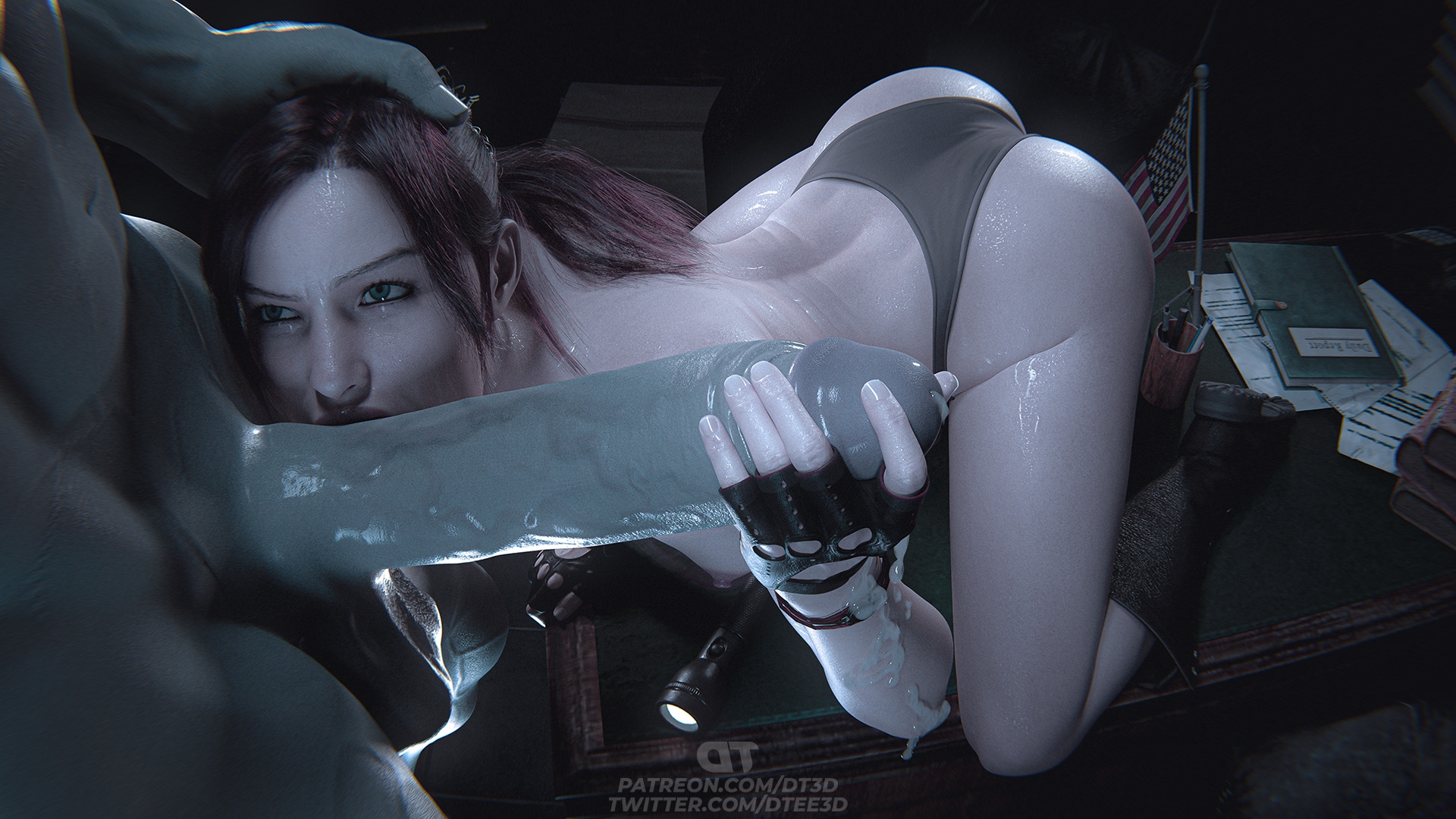 Claire Claire Redfield Resident Evil Resident Evil 2 Remake Mr.x Render Big Dick Cock In Hand Cum Cumshot Ass