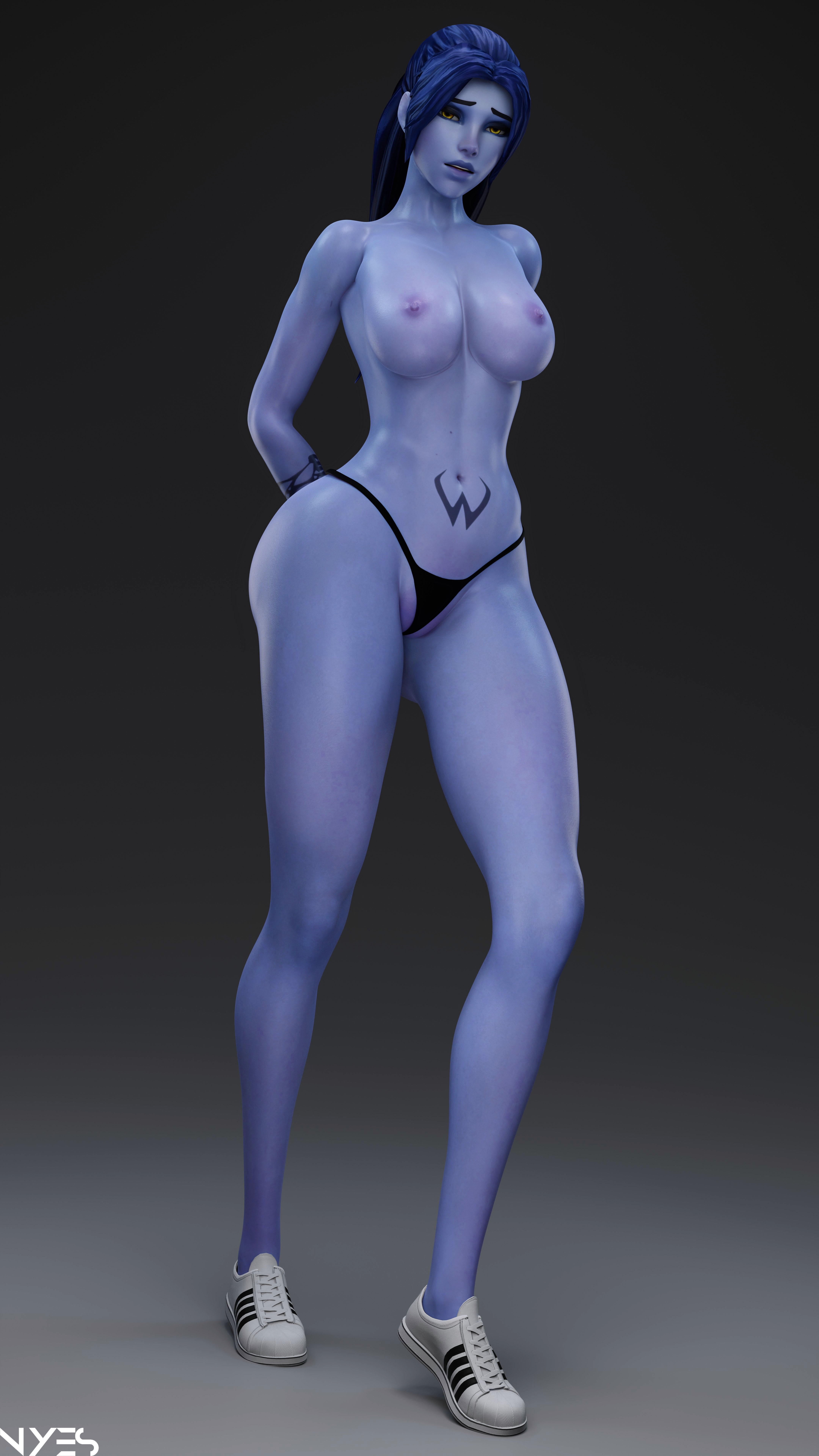 Widowmaker (8K) Widowmaker Overwatch Partially_clothed Shoes Panties Posing Pinup