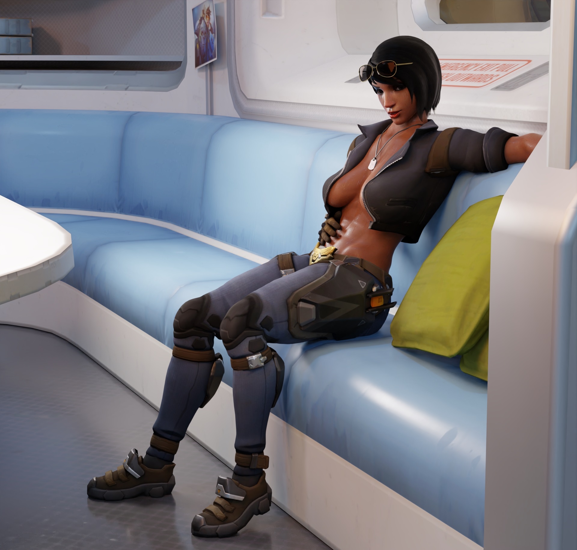 Pharah relaxing after long match Overwatch Pharah (overwatch) Nude Rule34 2