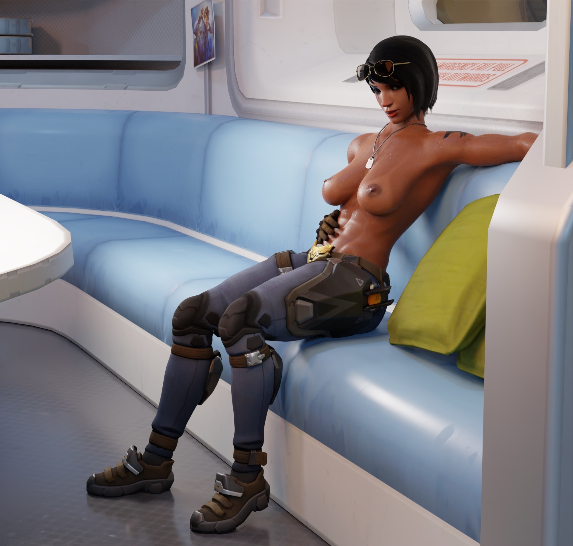 Pharah relaxing after long match Overwatch Pharah (overwatch) Nude Rule34 3