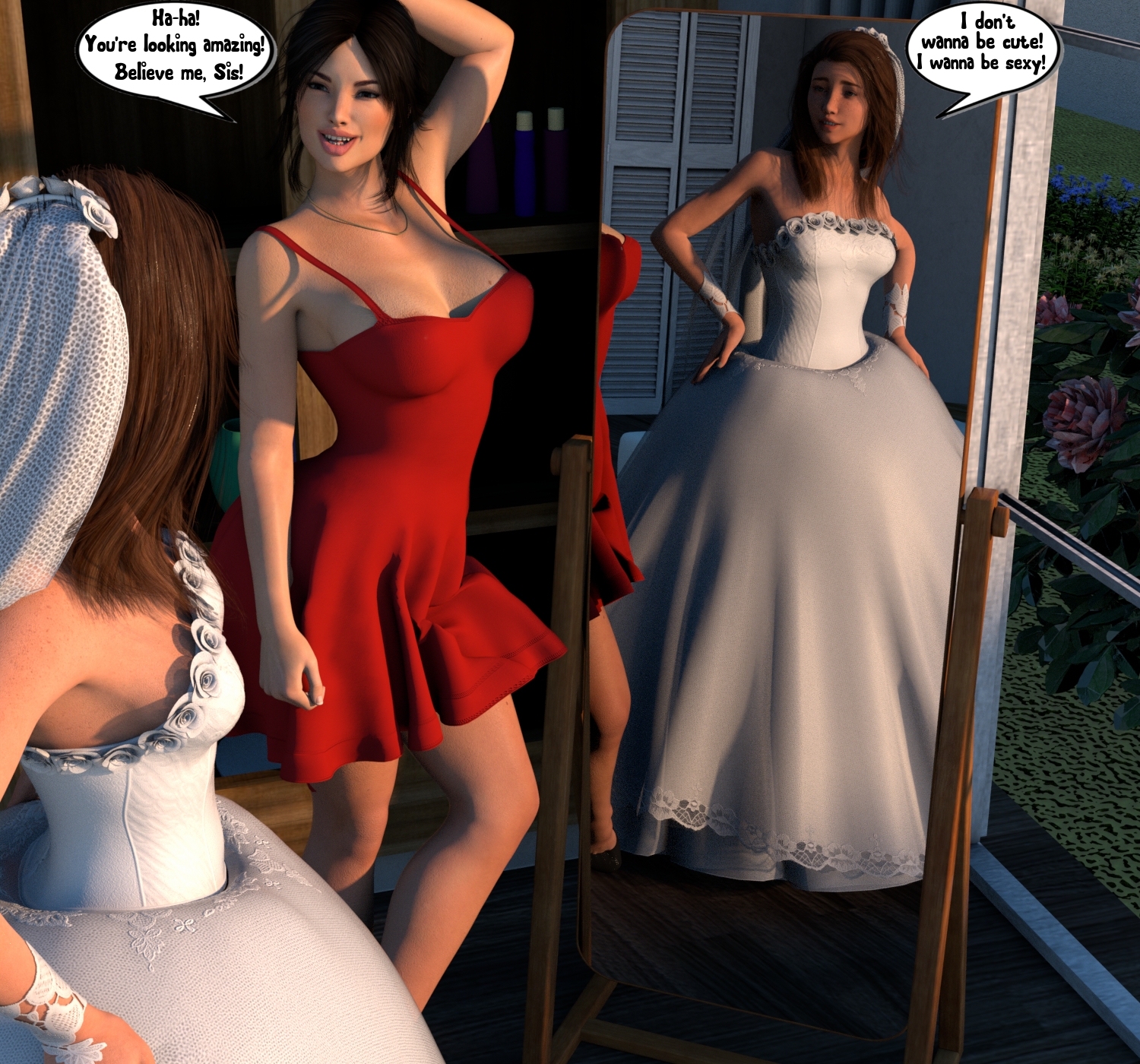Before the wedding Sara Caroline Milfy City Milf City Adult Game Wedding Bride Incest Sisters 3