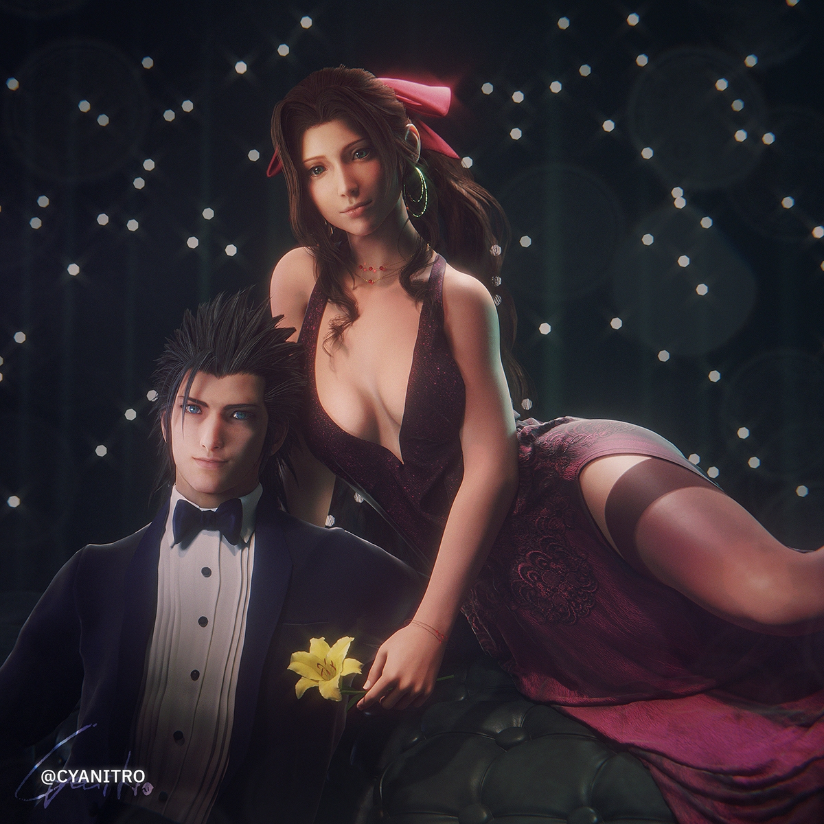 Zack and Aerith s Night in Style Dress