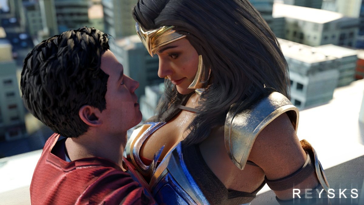 Clark and Tall Diana Superman Injustice Wonder Woman Big Breasts Big Tits Tall Girl Titjob Titfuck Anal Sex Cumming Inside Eating Pussy 2