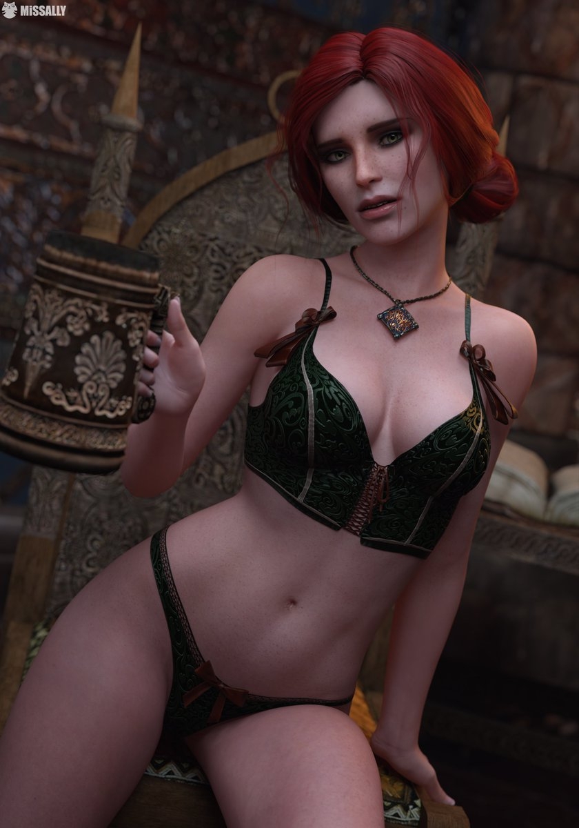 Triss Merigold The Witcher Sorceress Fantasy Red head Magic Romance Character