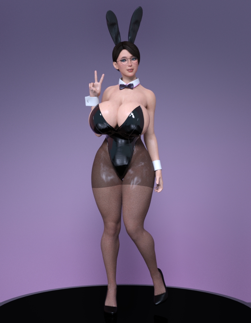 013 Cattleya Queen's Blade Big Tits Huge Boobs Bunny Suit 2