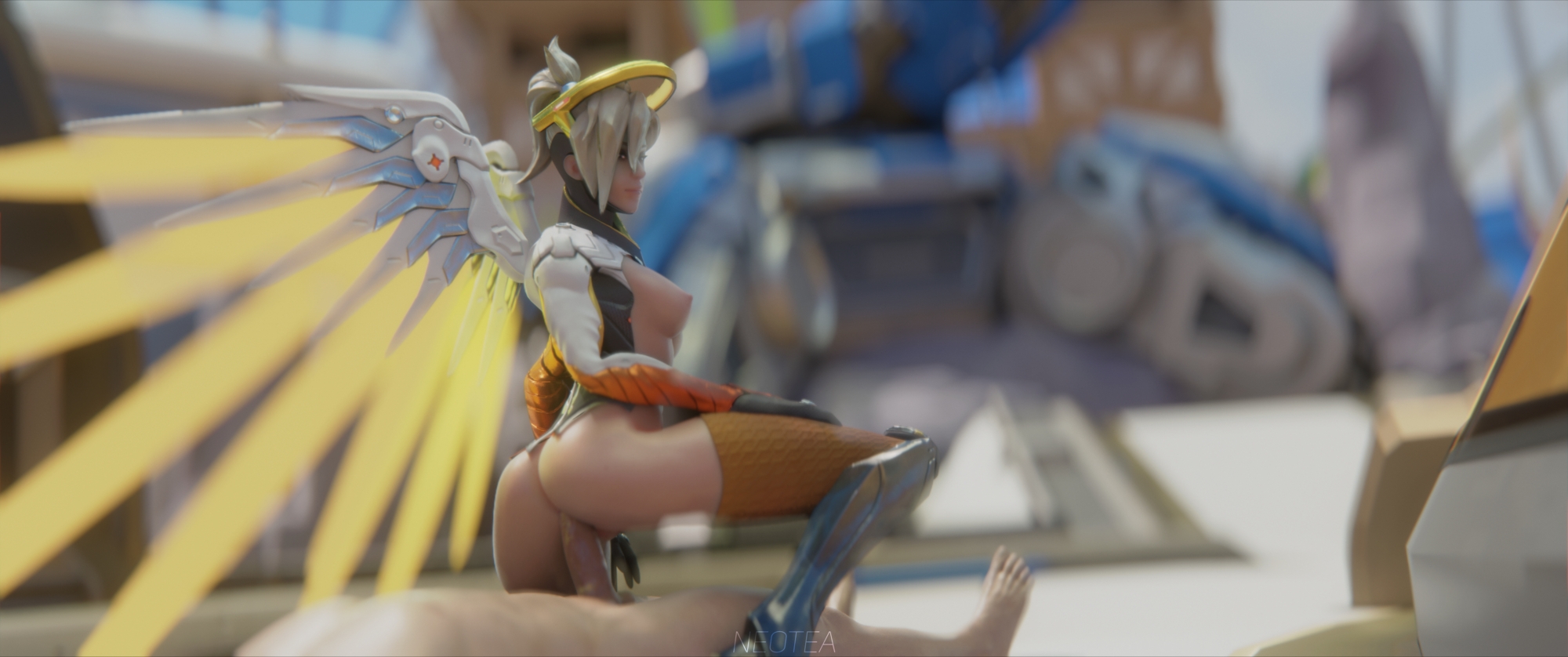 Mercy Has a Nice Disappearing Act to show you Mercy Overwatch Big Ass Big Dick Sex Cowgirl Position Milf