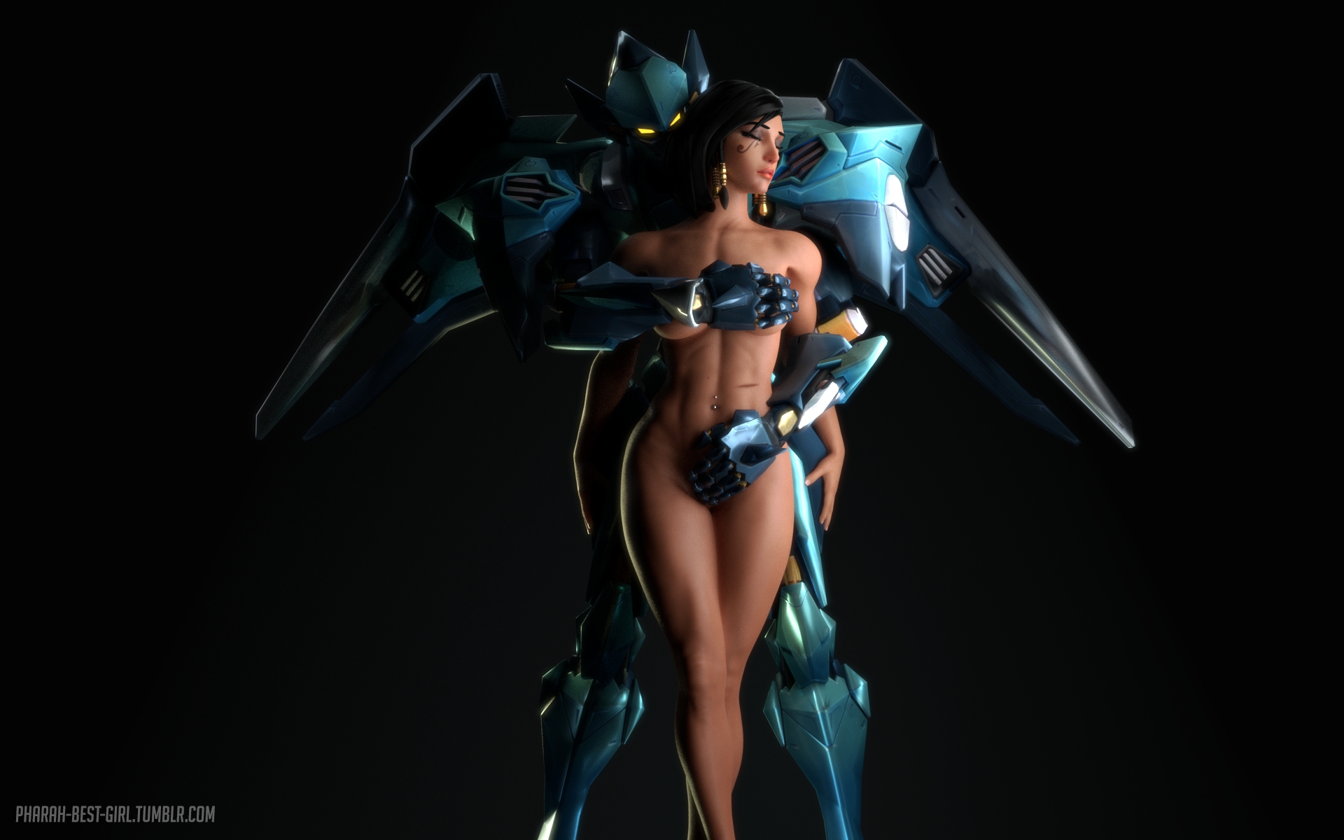 Mecha queen v3 Pharah Overwatch 3d Porn Sexy Nude Pinup