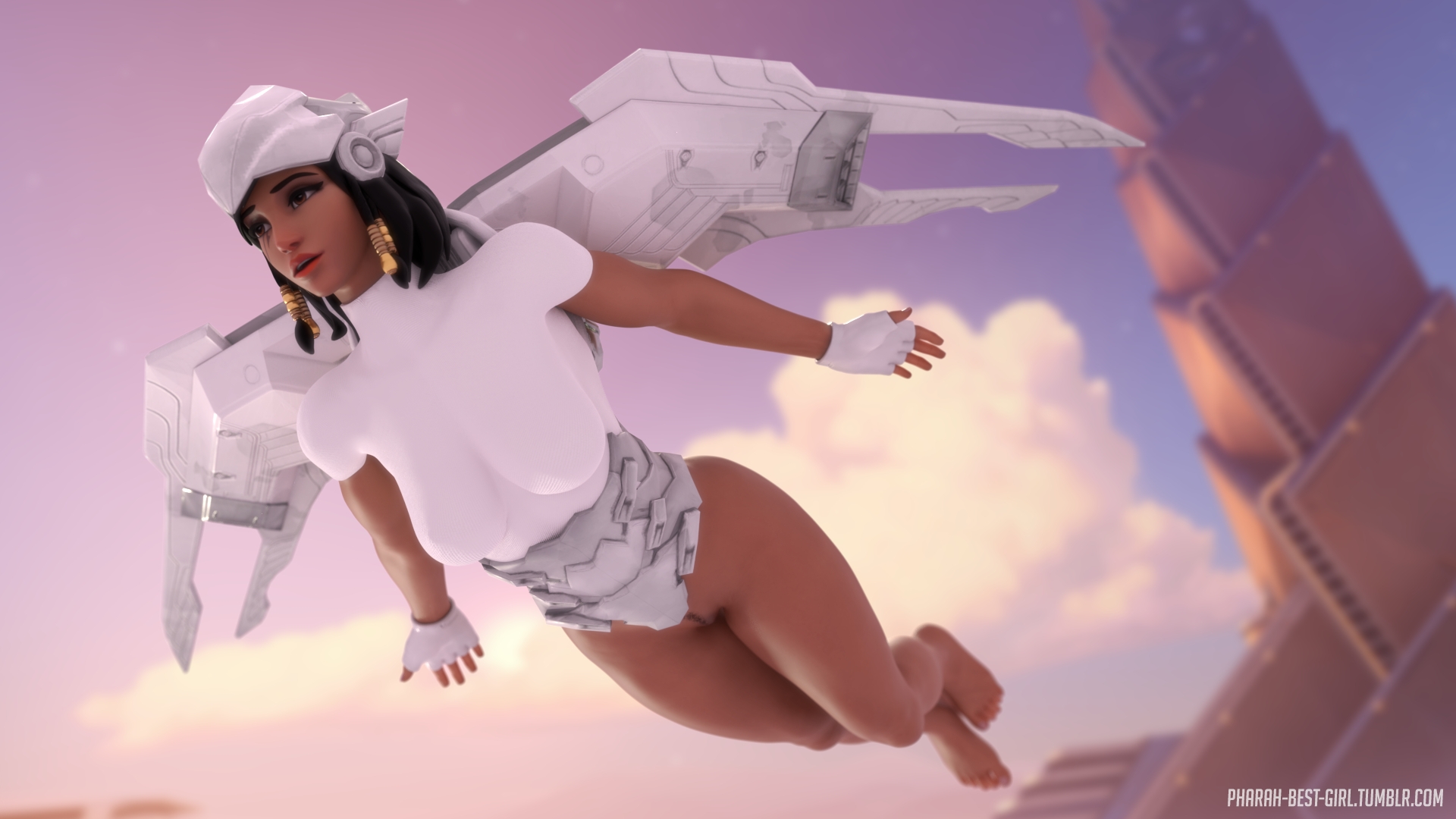 Feeling the breeze Pharah Overwatch 3d Porn Sexy Nude Pubic Hair Hairy Pussy Natural Boobs Tits 2