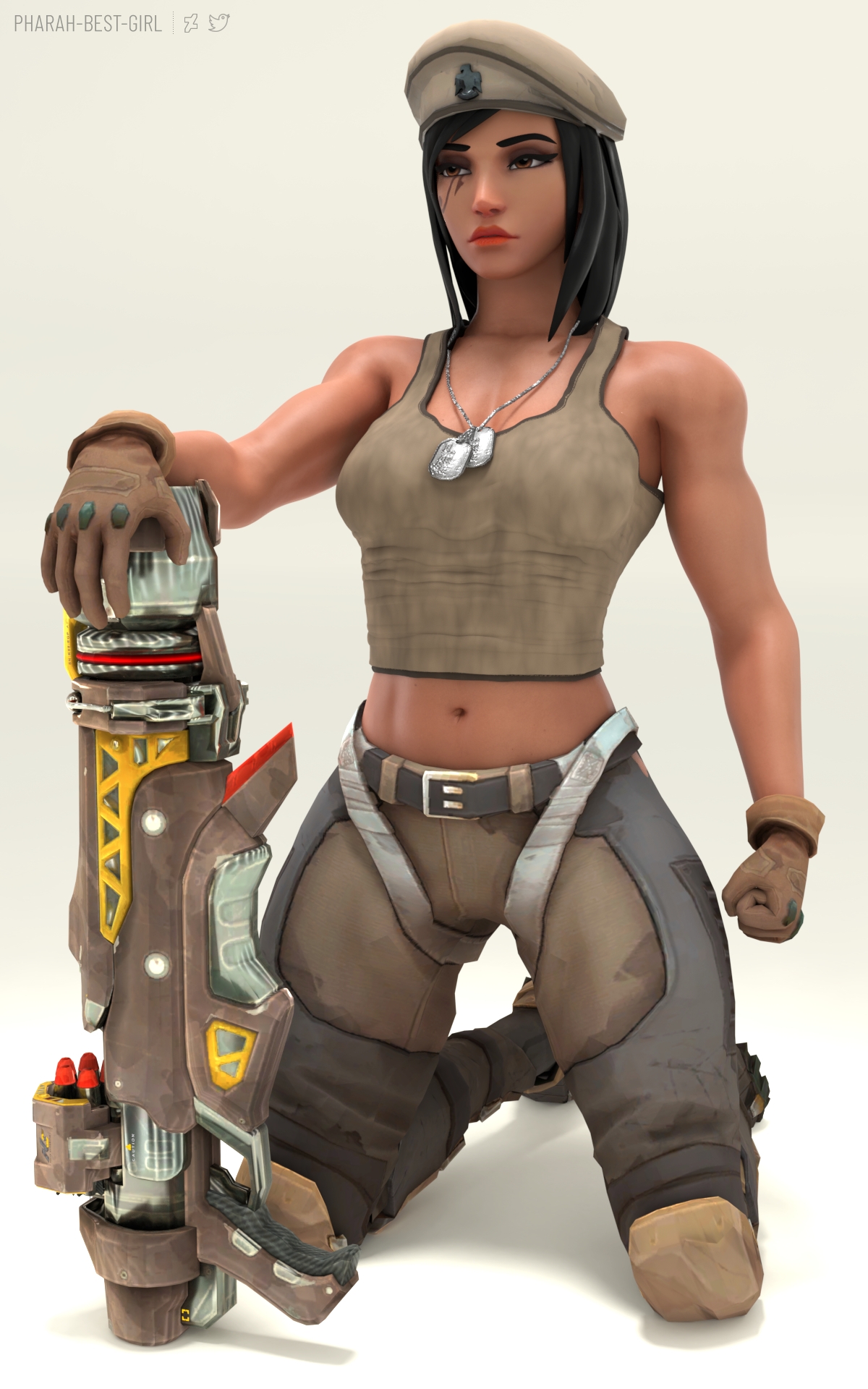Pin up 37 Pharah Overwatch 3d Porn Sexy Nude Natural Boobs 2