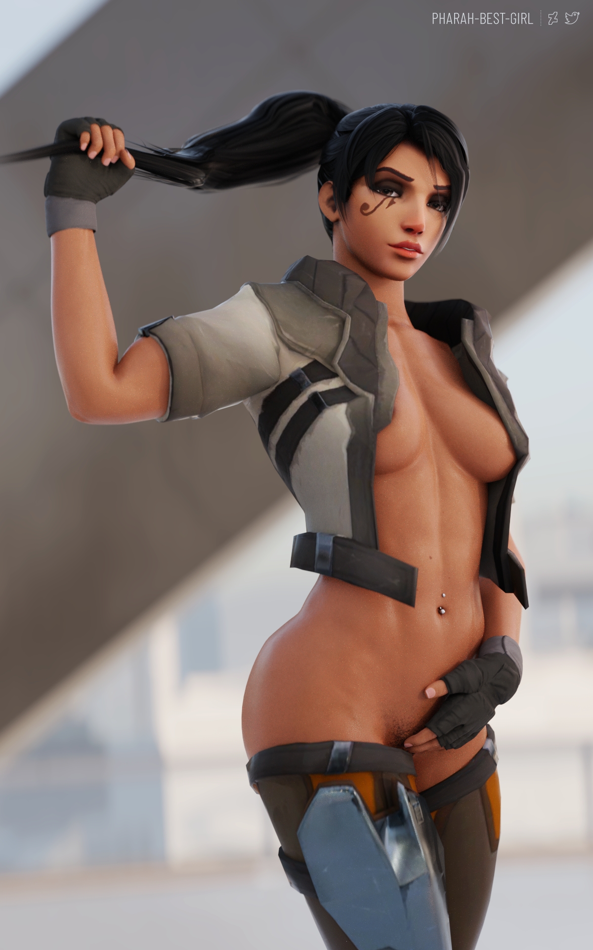 Pin up 84 Pharah Overwatch 3d Porn Sexy Nude Natural Boobs Natural Tits