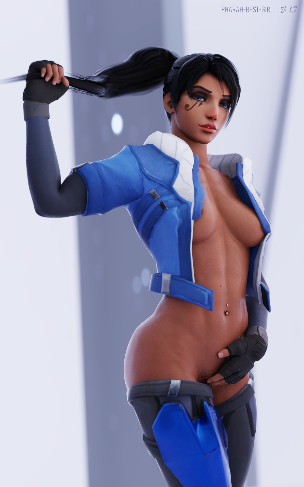 Pin up 84 Pharah Overwatch 3d Porn Sexy Nude Natural Boobs Natural Tits 2