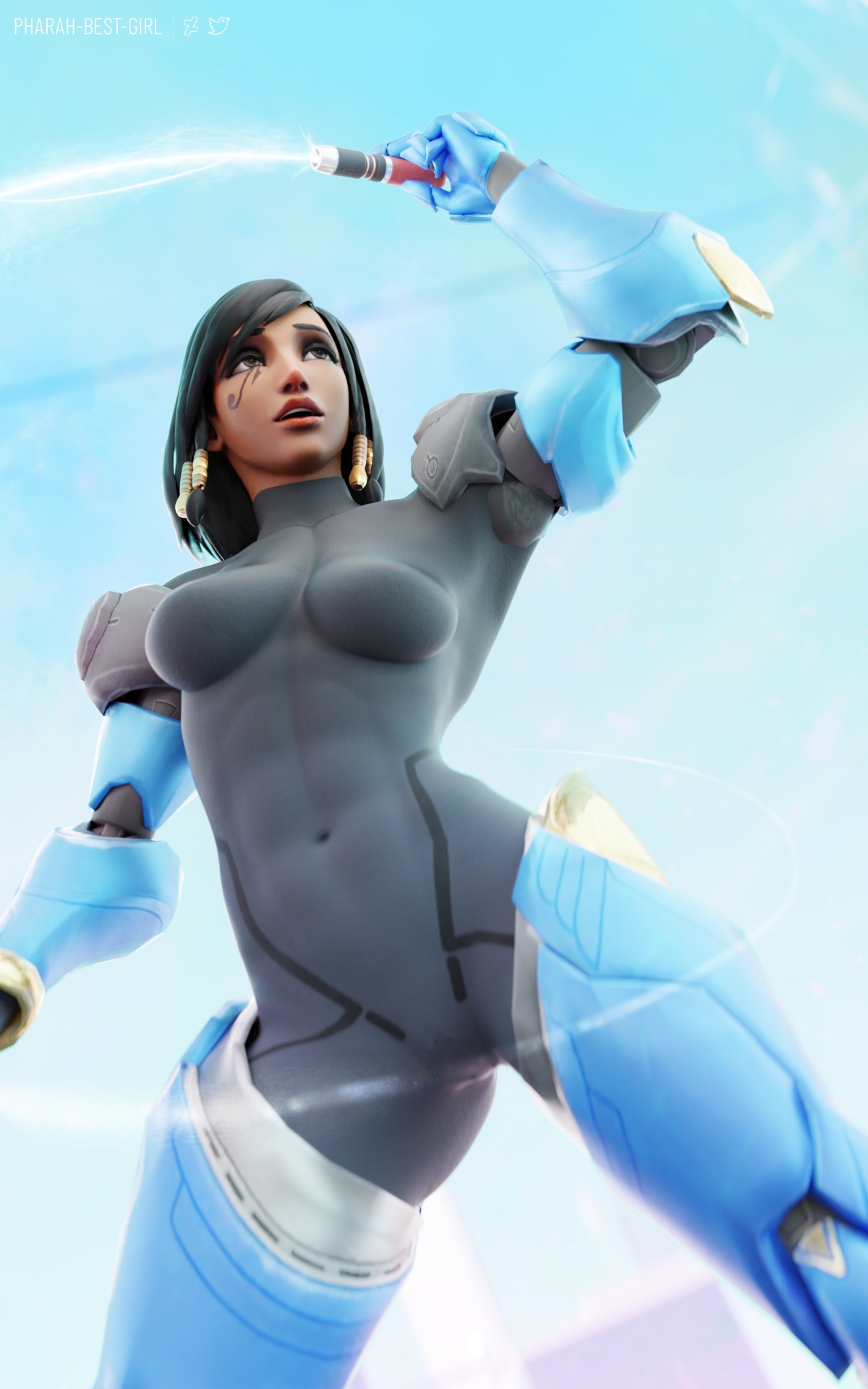 Deviantart celebration Pharah Overwatch 3d Porn Sexy Nude Natural Boobs Natural Tits Pubic Hair Hairy Pussy Open legs