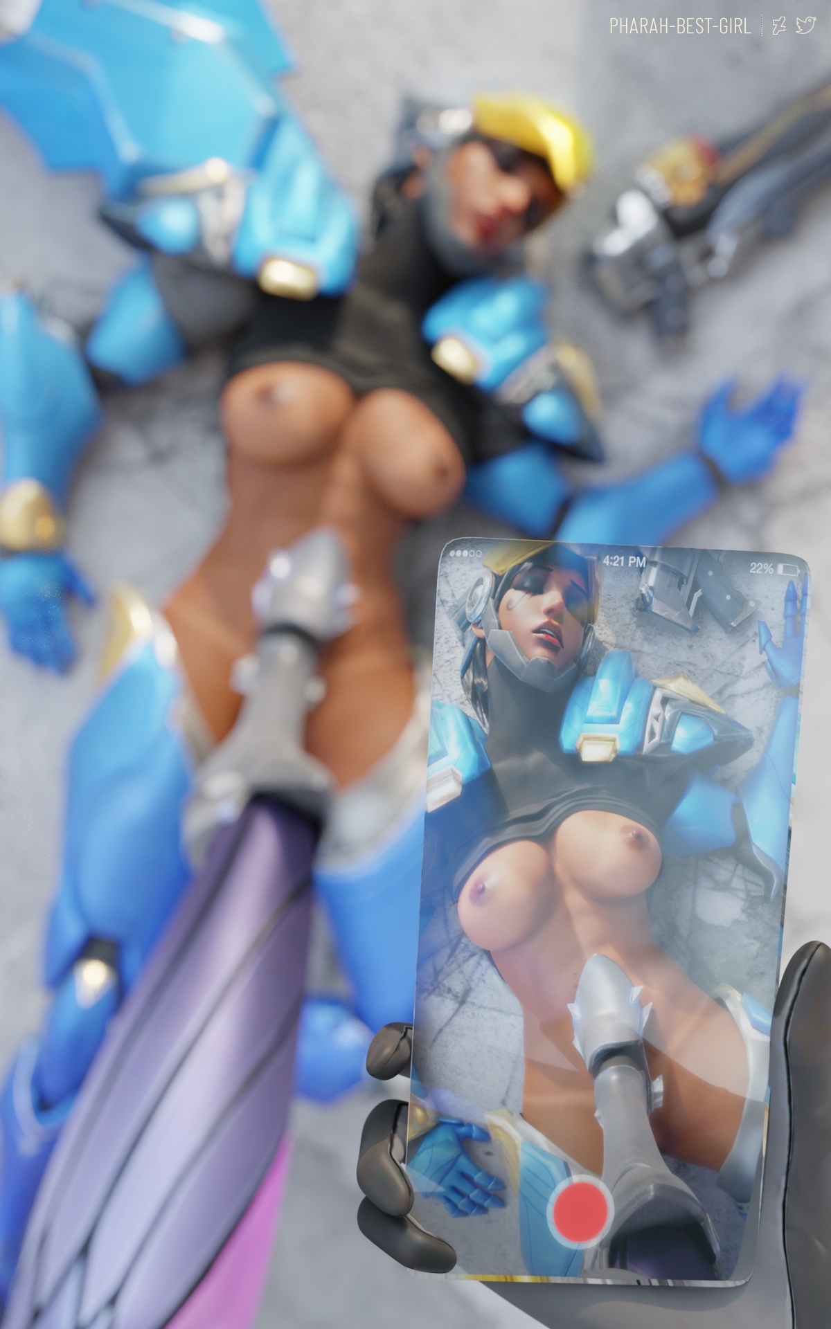 Defeated v7 Pharah Overwatch 3d Porn Sexy Nude Boobs Natural Tits Abs Pussy