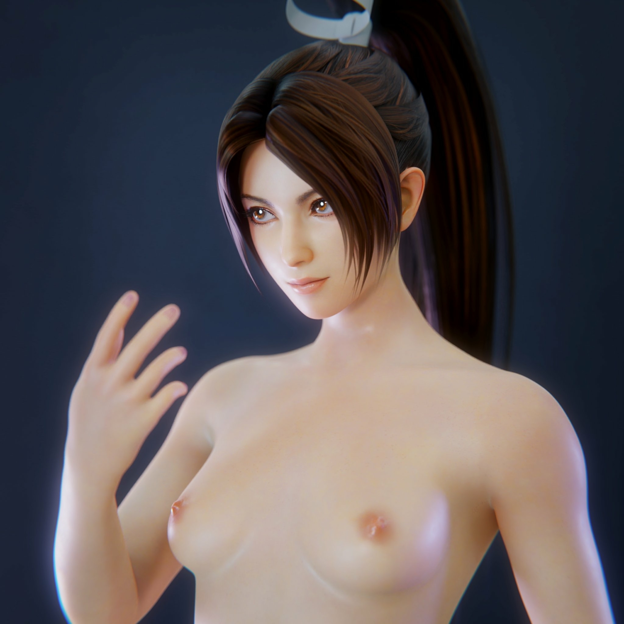 Mai model Mai Shiranui King Of Fighters 3d Porn Topless Pink Nipples Small Boobs Small Tits Small Breasts Sexy Pose 2