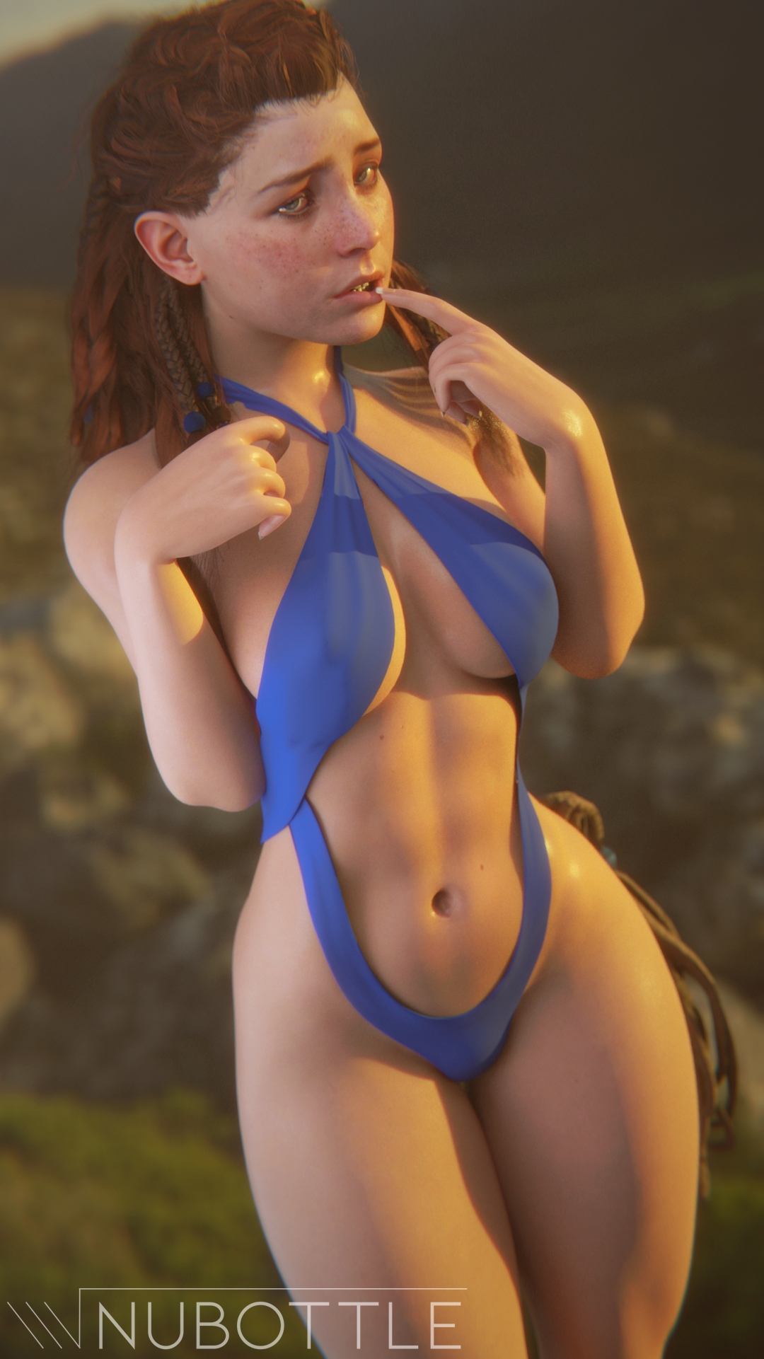 You sure you don't like me? Aloy Horizon Zero Dawn 3d Porn Nude Naked Alt Version Nature Pink Nipples Natural Boobs Natural Tits