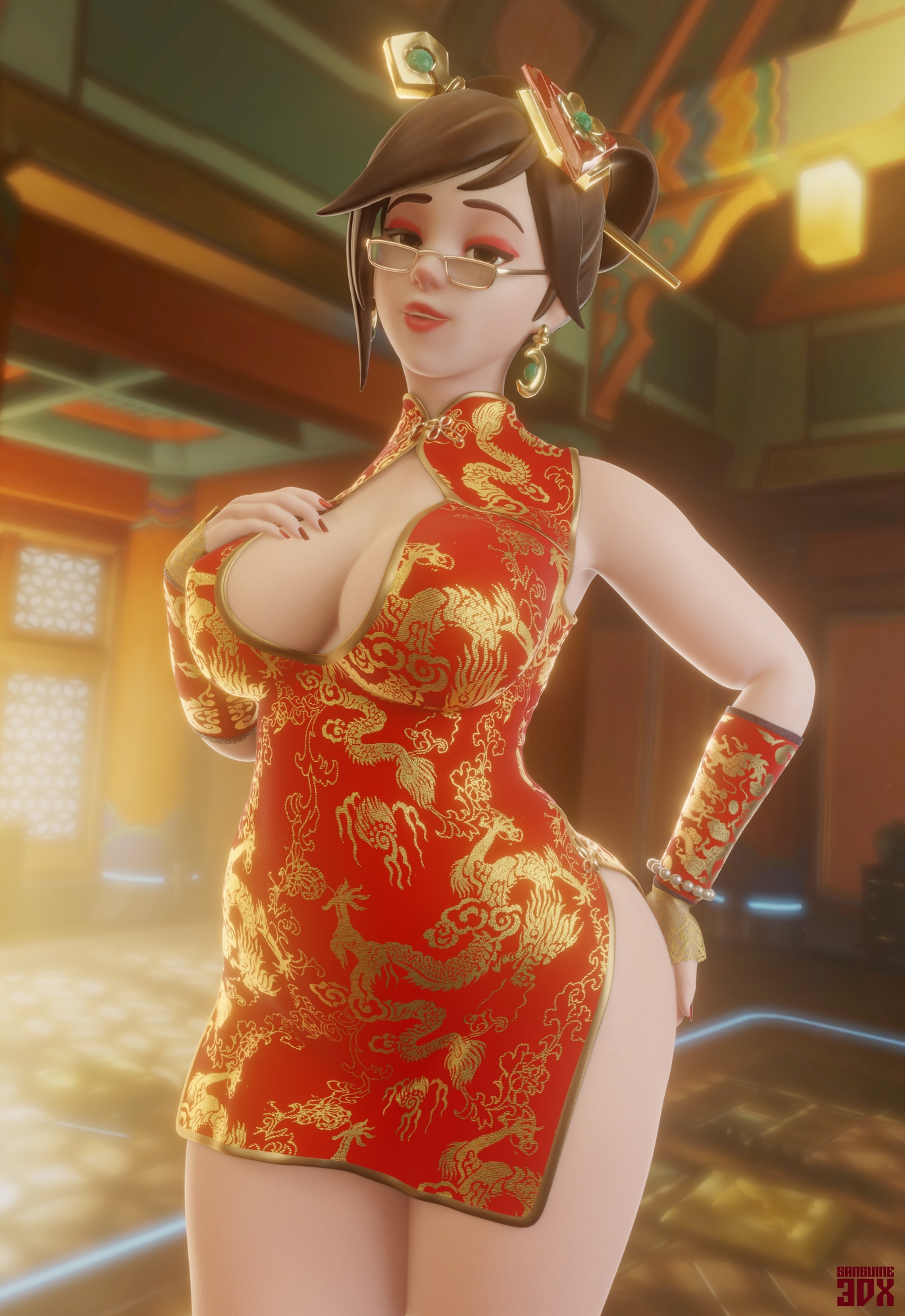 Qipao Mei Mei (Overwatch) Overwatch Dress Bbw 3