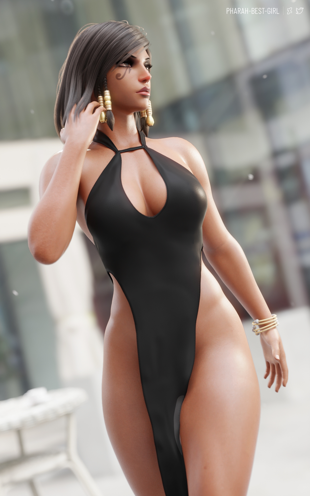 Pinup 121 Pharah Pharah (overwatch) Overwatch Muscular Girl Muscles Muscular Sporty Sport Tanlines Pubic Hair 5
