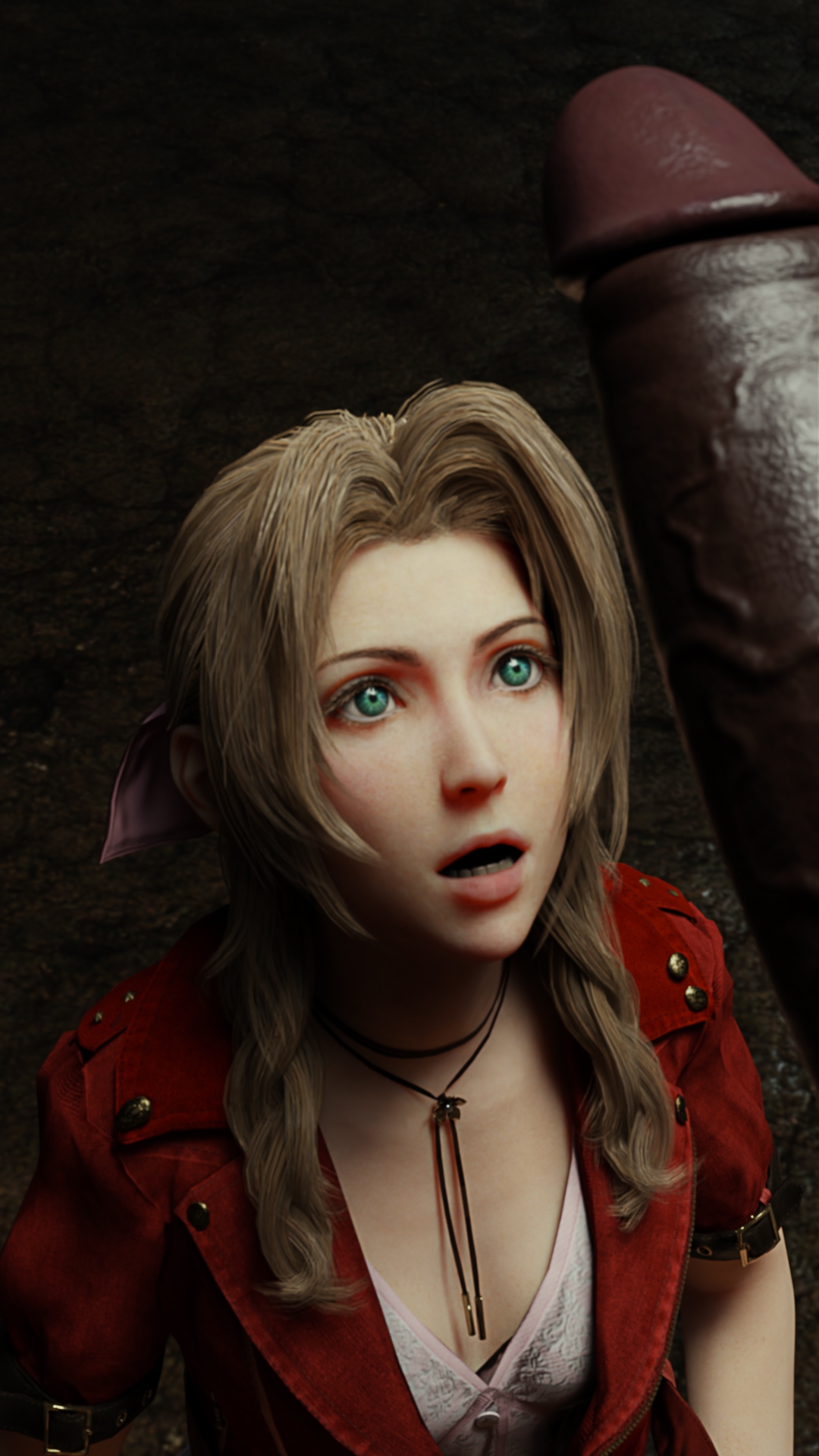 Aerith's shocking Final Fantasy Aerith Gainsborough 3d Porn 3d Girl Nsfw Bbc Bwc Surprised 2
