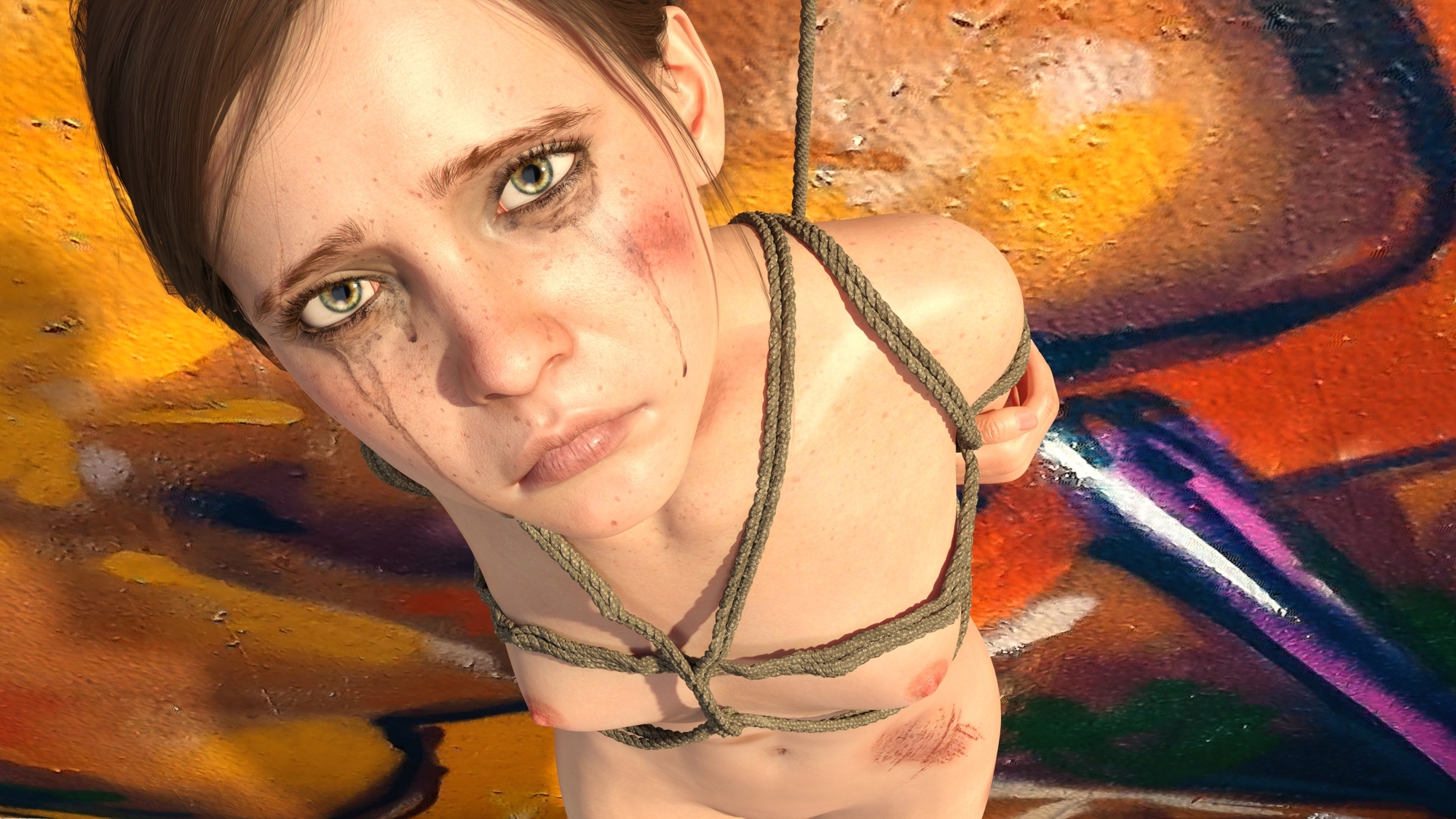 You wont hurt her will you? Ellie (the Last Of Us) Nude Bondage Rope Bondage Crying