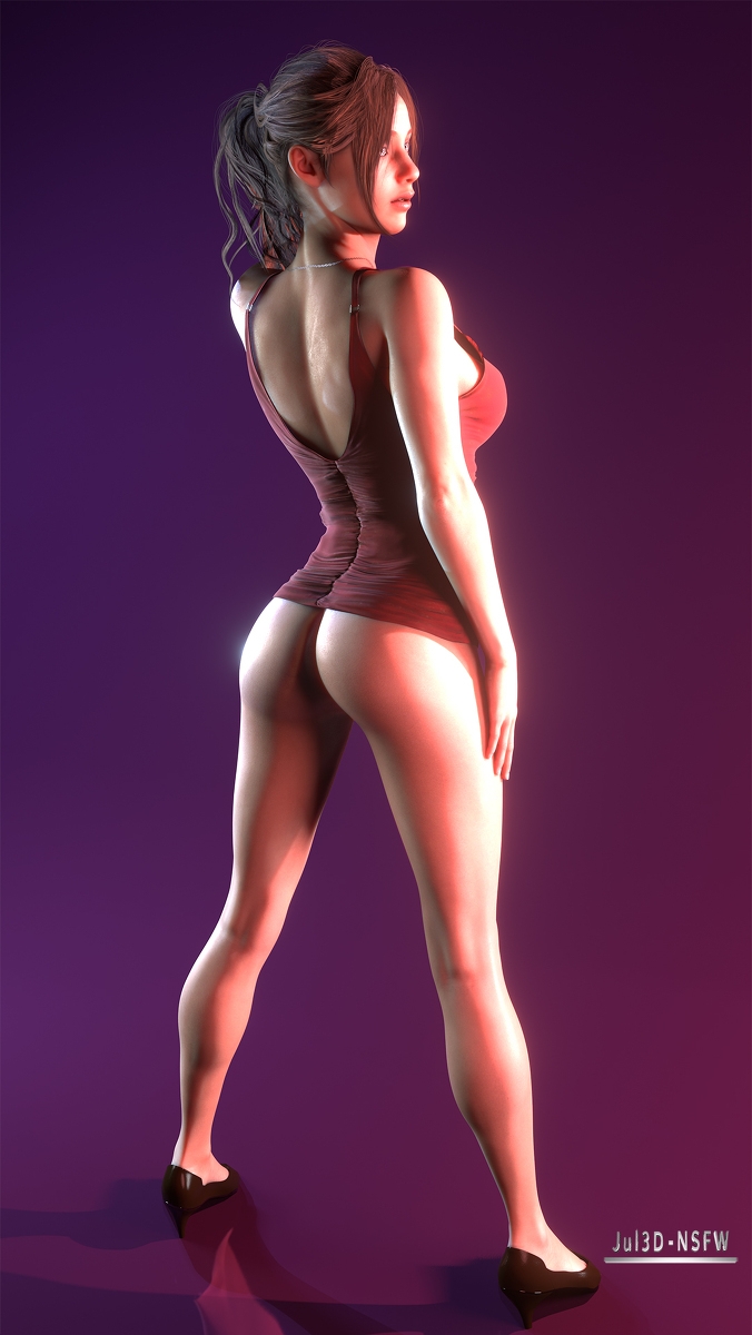 Claire Redfield hot posing Resident Evil Resident Evil 2 Claire Redfield Sexy Cute Big Tits Hot Posing Perfect Body Ass Lingerie 5