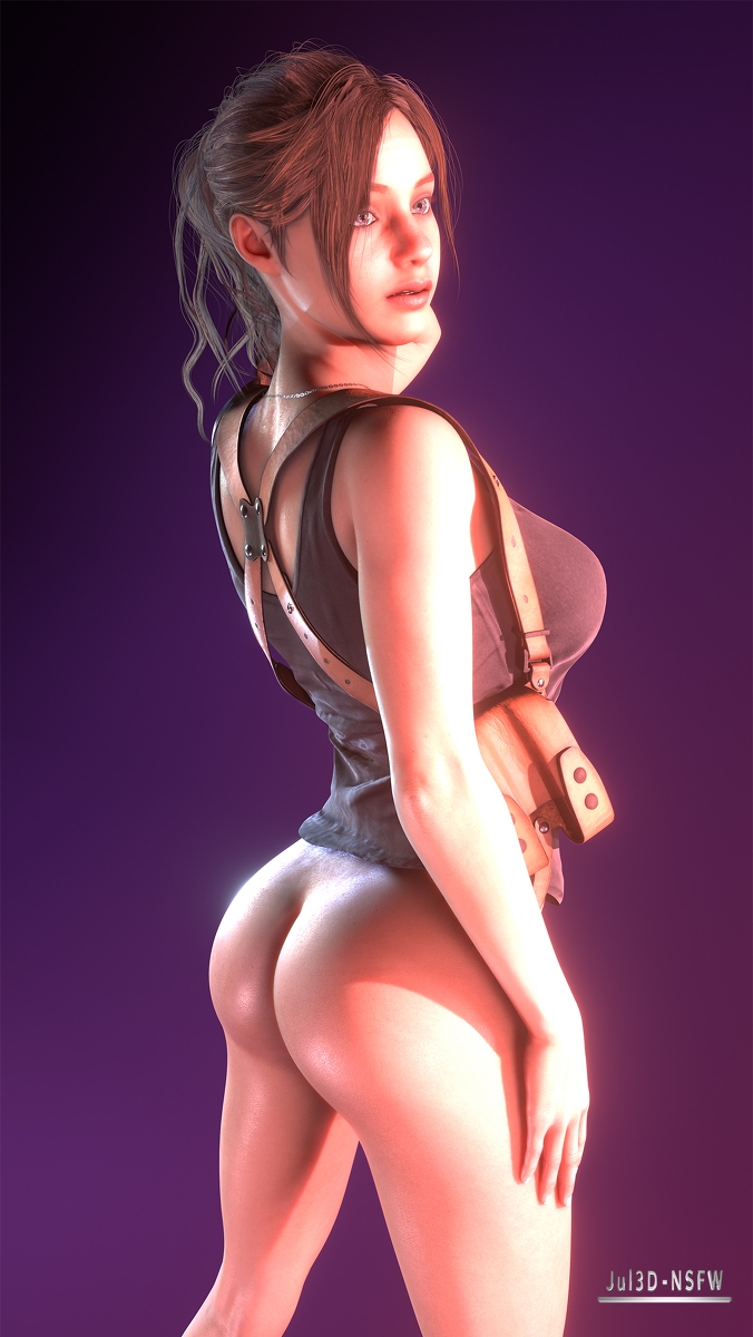 Claire Redfield hot posing Resident Evil Resident Evil 2 Claire Redfield Sexy Cute Big Tits Hot Posing Perfect Body Ass Lingerie 17