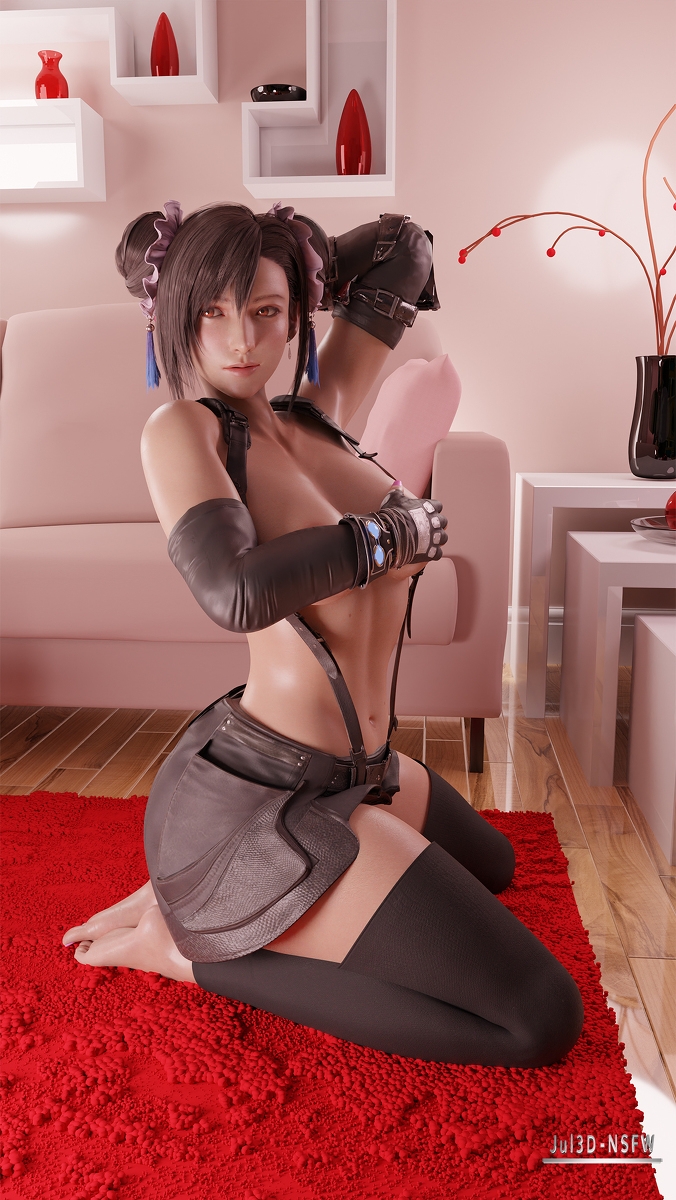 Tifa remake posing naked in the living room Final Fantasy Tifa Lockhart Final Fantasy Naked Nude Hot Posing Sexy Big Tits Big Breasts Lingerie Outfit 2
