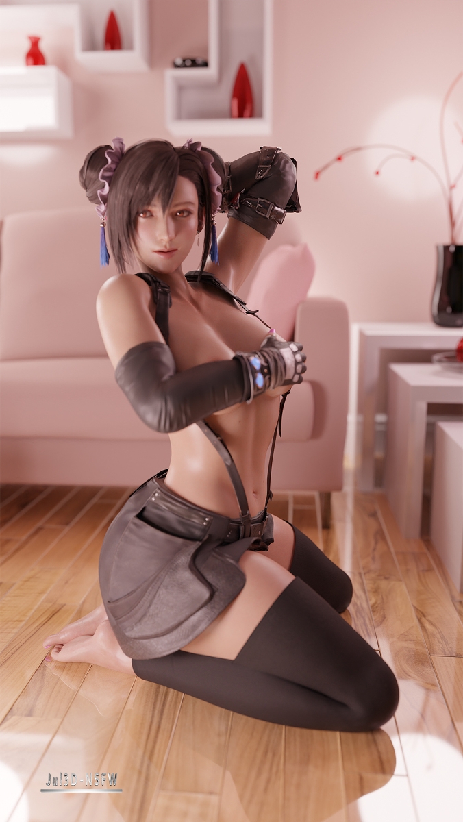 Tifa remake posing naked in the living room Final Fantasy Tifa Lockhart Final Fantasy Naked Nude Hot Posing Sexy Big Tits Big Breasts Lingerie Outfit 3