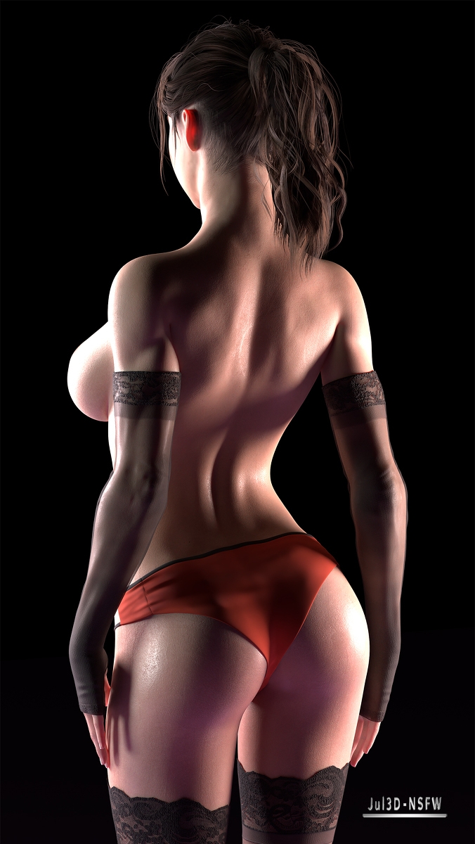 Claire Redfield Slim body sexy naked Resident Evil 2 Claire Redfield Resident Evil 2 Naked Nude Sexy Lingerie Fishnet Stockings Big Tits Big Breasts 3