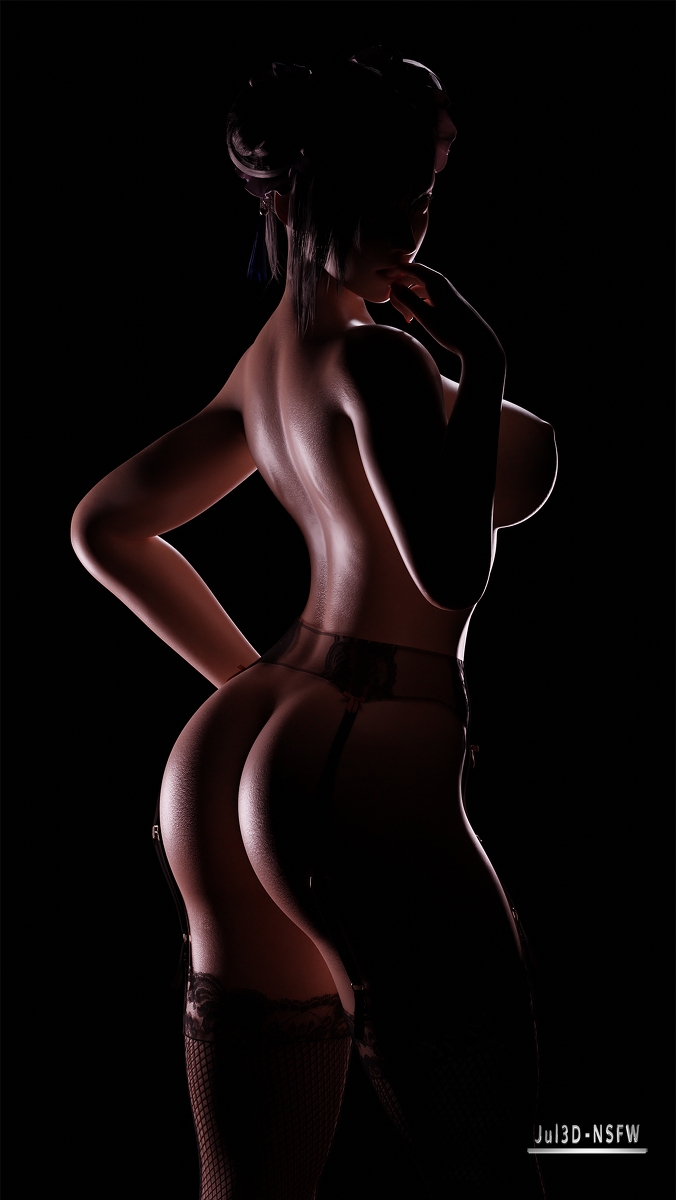 Tifa remake in the dark Tifa Lockhart Final Fantasy Naked Nude Sexy Hot Big Breasts Big Tits Lingerie 3