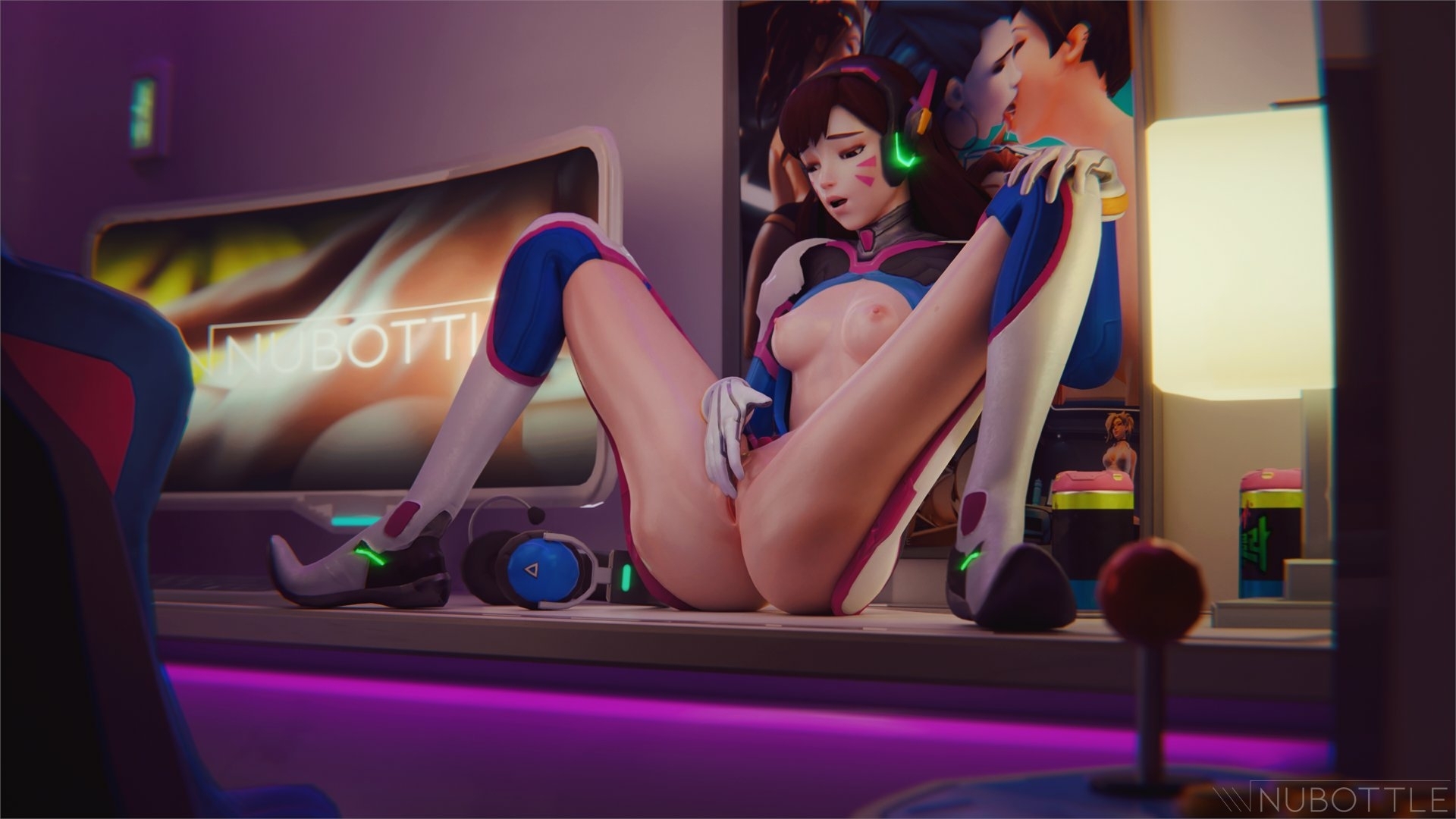 Self love is important Dva (overwatch) Overwatch 3d Porn Videogame Fingering Masturbating Pink Nipples Spread Legs