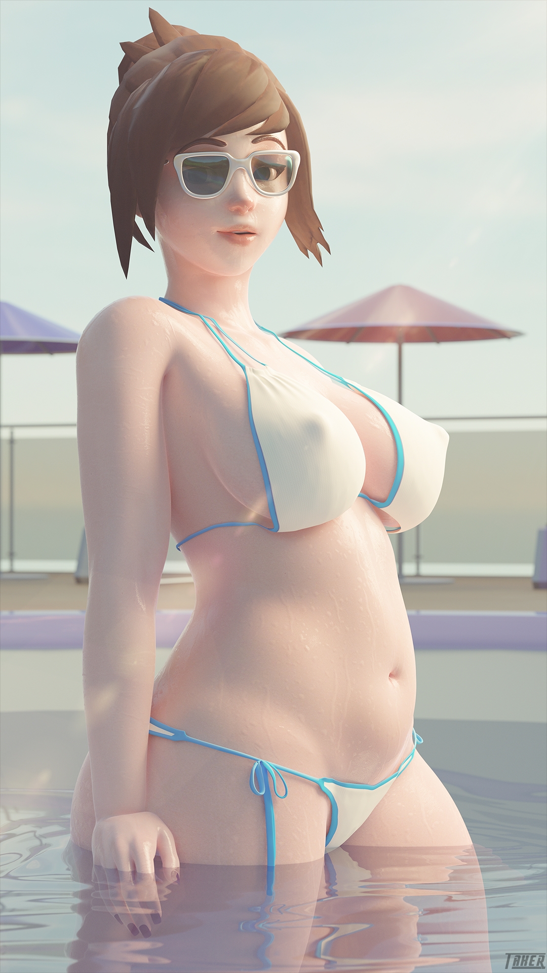 Mei pool Overwatch 3d Porn 3d Girl Nsfw Nude Naked Natural Tits Pussy Big boobs Pool Swimsuit 2