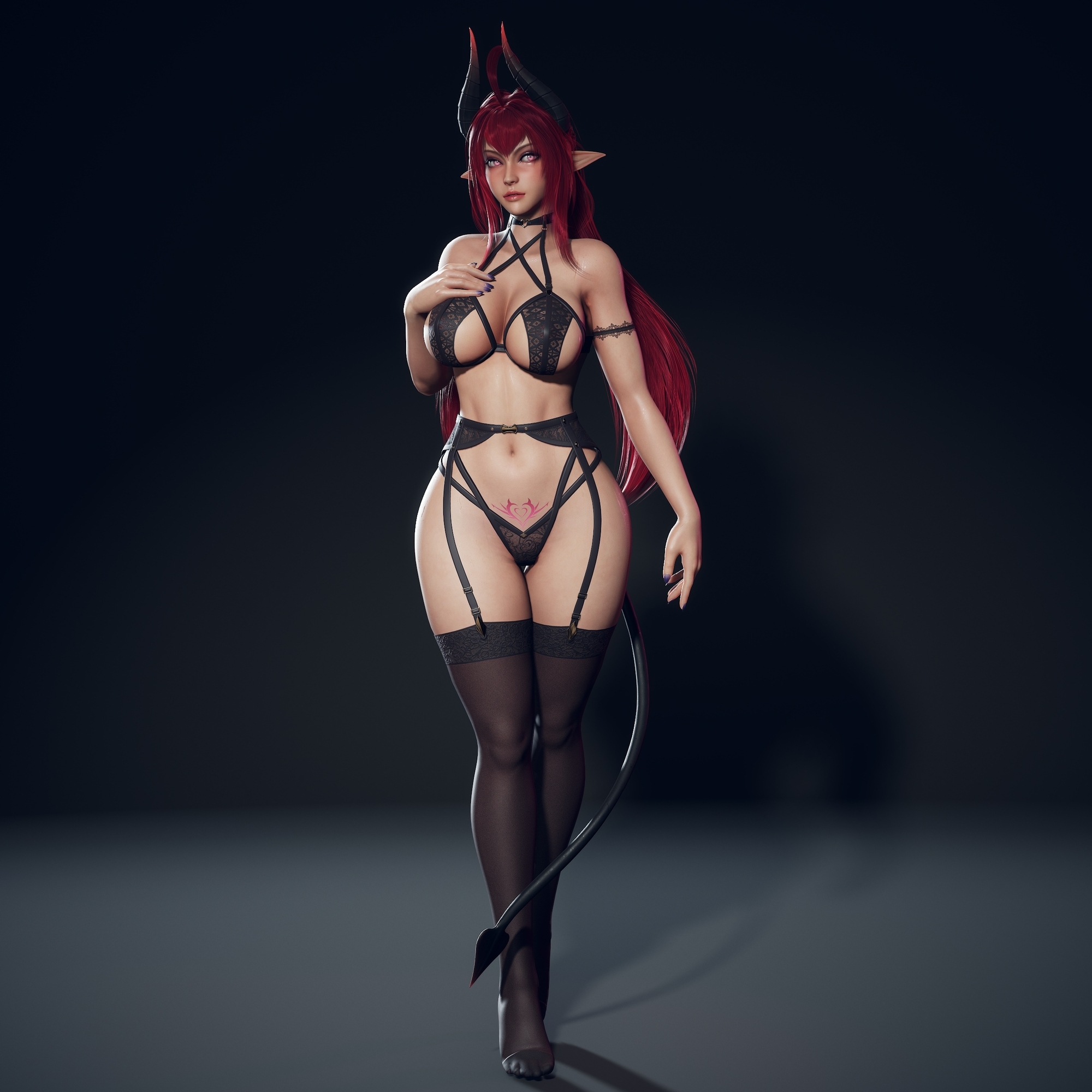 Daemon Girl s lingerie set! Daemon Girl Model Sexy Big Tits Big Booty Ass Lingerie 2