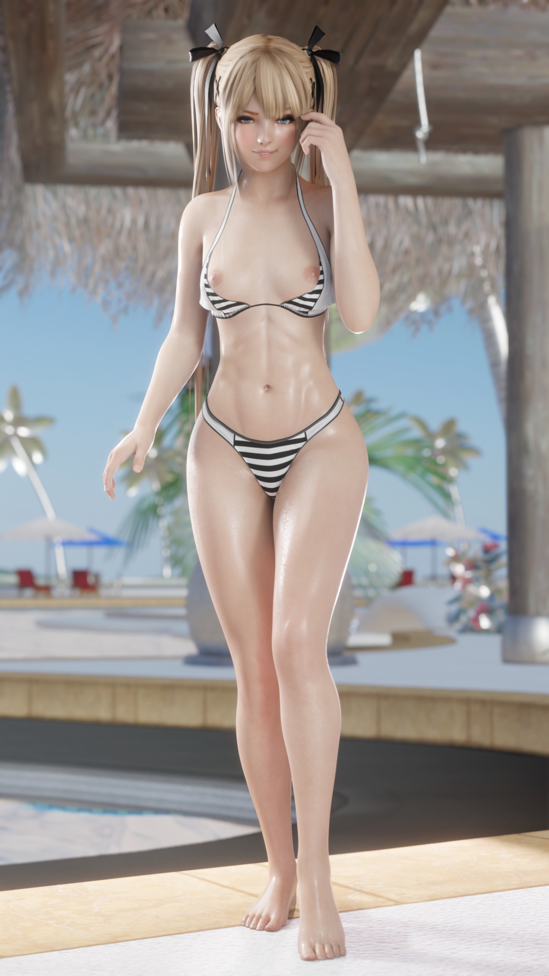 Marie Rose at the pool. Marie Rose Dead Or Alive Looking At Viewer Sexy Posing 3
