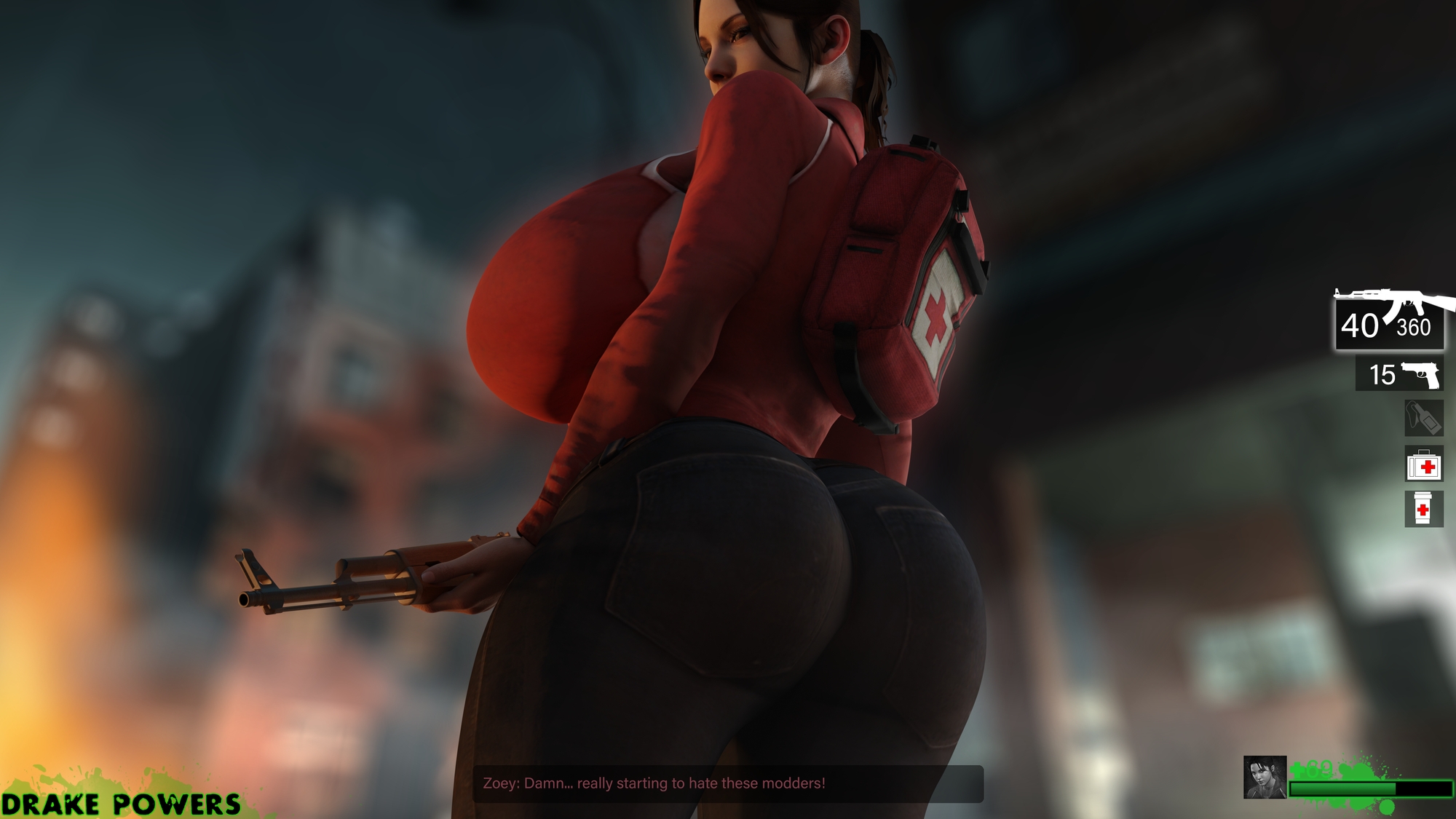 Zoey really hate these mods Zoey (left 4 Dead) Left 4 Dead Thicc Huge Boobs