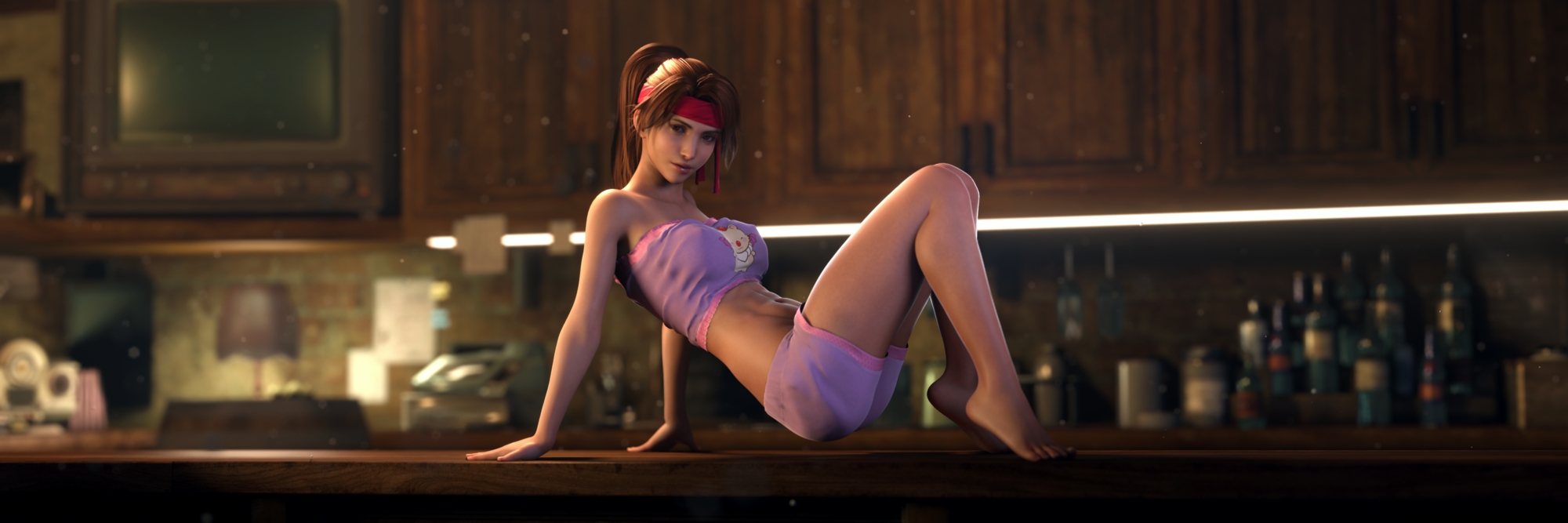 Jessie Jessie Rasberry Final Fantasy 3d Porn 3d Girl Nsfw Naked Nude Pink Nipples Pajamas 2