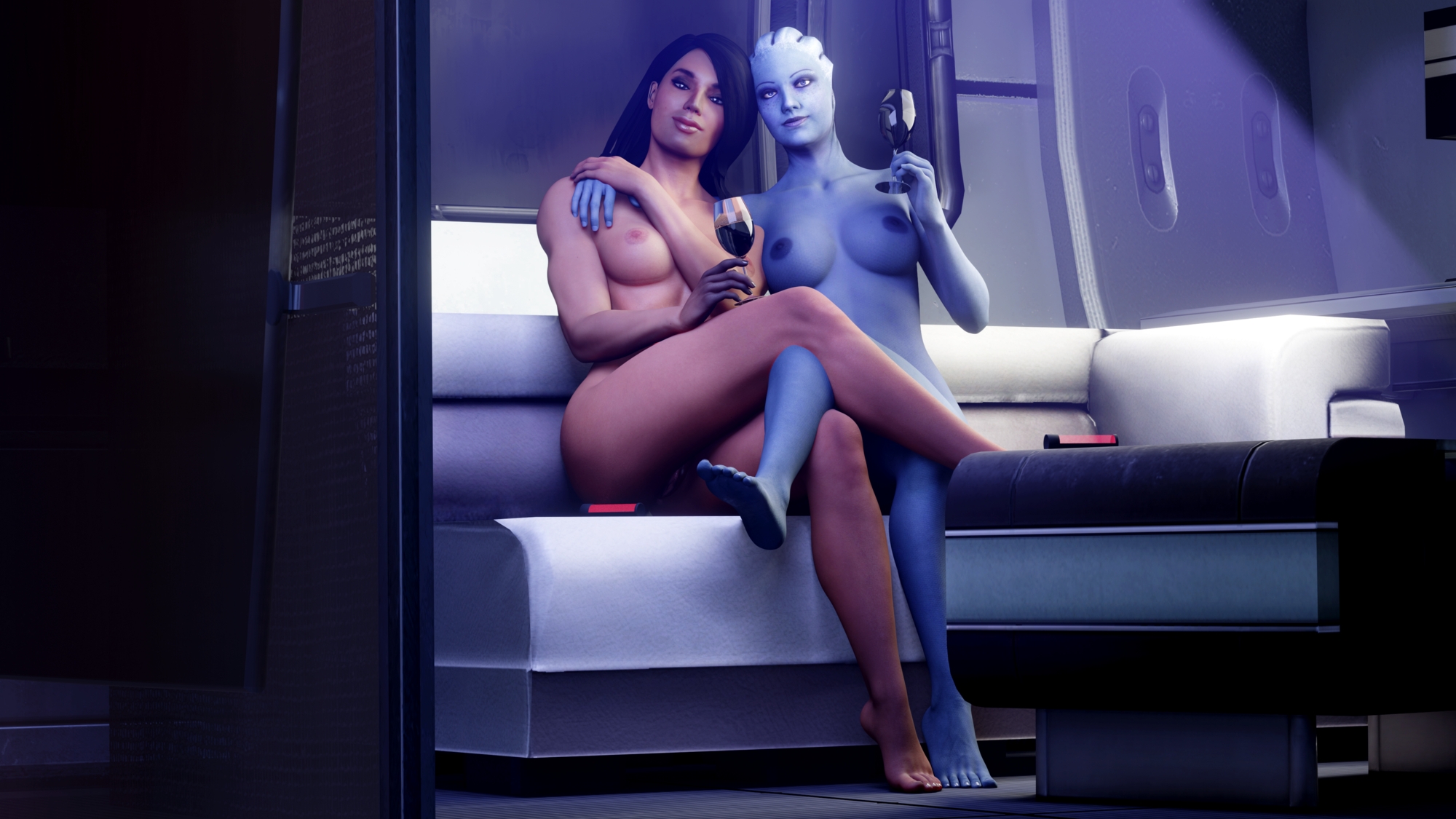 Mass Effect 3some Liara Ashley Williams Mass Effect Maleshep Threesome