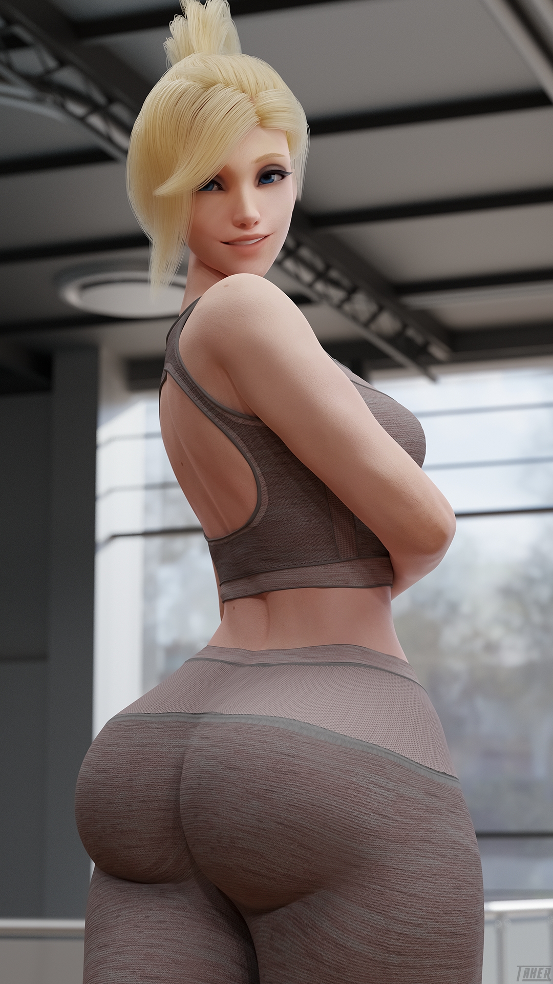 Mercy Trainer Mercy Overwatch Ass Train Blonde Big Booty Videogame