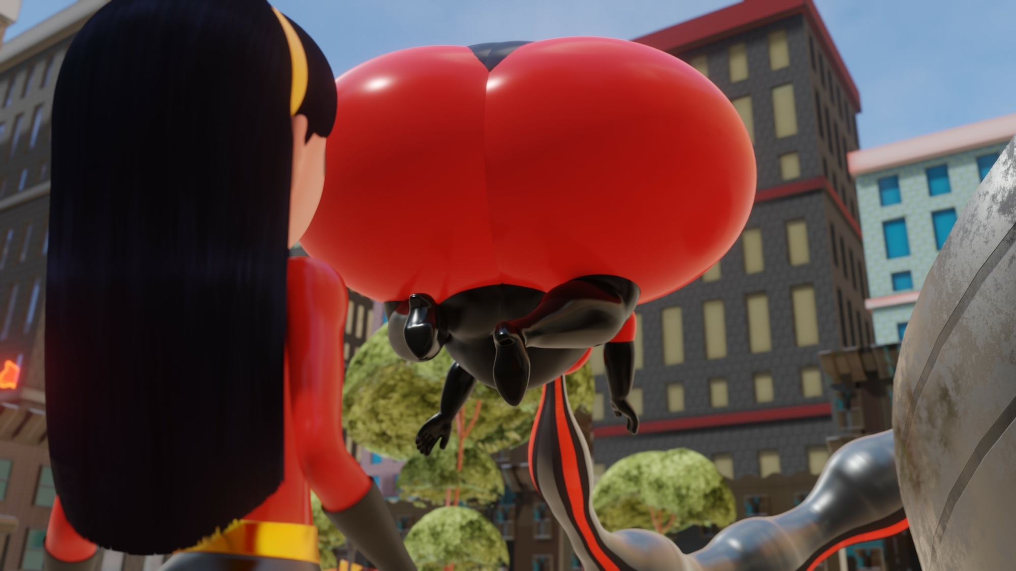 Elastigirl and Violet save the day! The Incredibles Helen Parr Inflation Fetish Breast Expansion Big Breasts Body Inflation Bbw 2