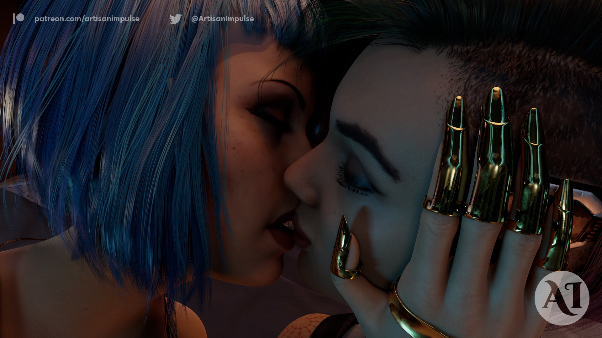 Judy and Evelyn making out Cyberpunk2077 Judy Alvarez Evelyn Parker Huge Boobs Breast Expansion Cyberpunk City Apartment