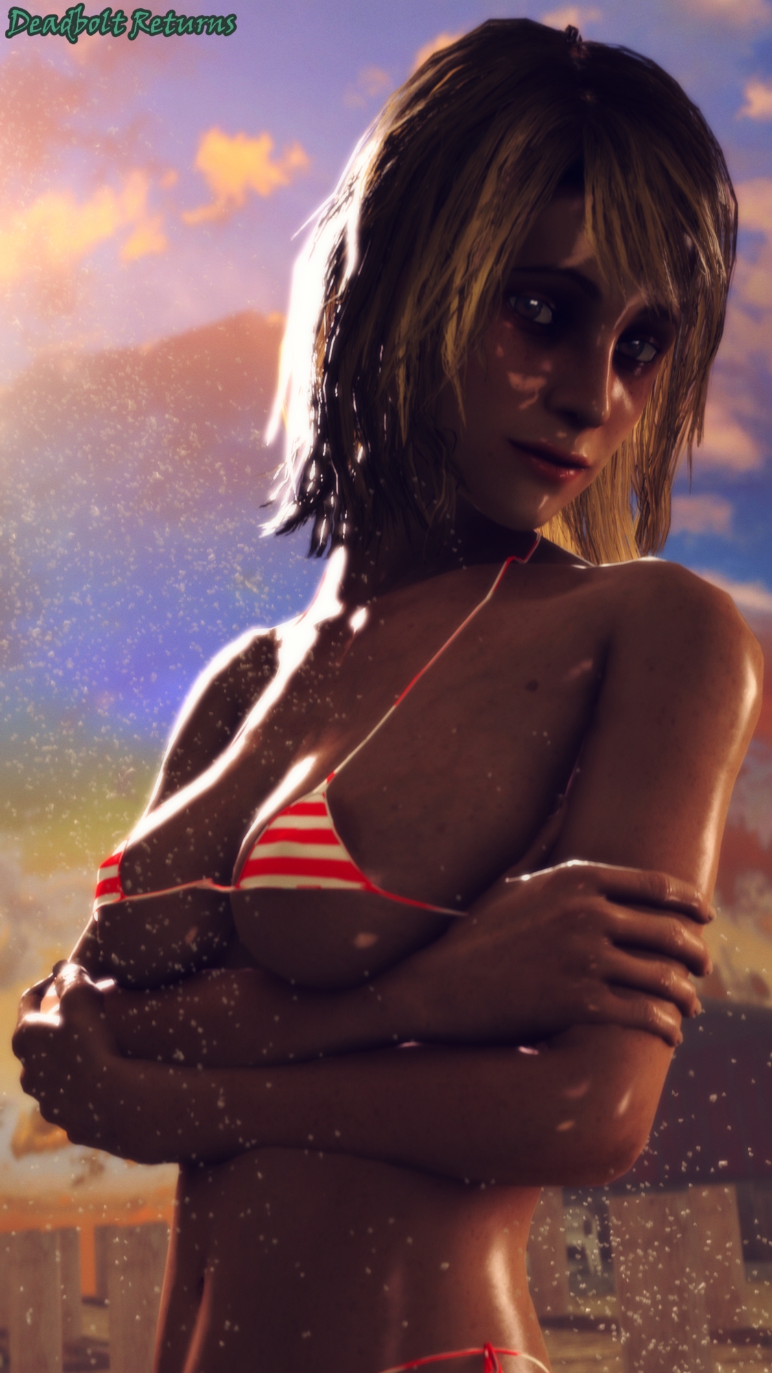 Heather Showering at the Beach Heather Mason Silent Hill Rule34 Rule 34 Sfm Source Filmmaker 3d Porn 3dnsfw Nsfw Pinup 2