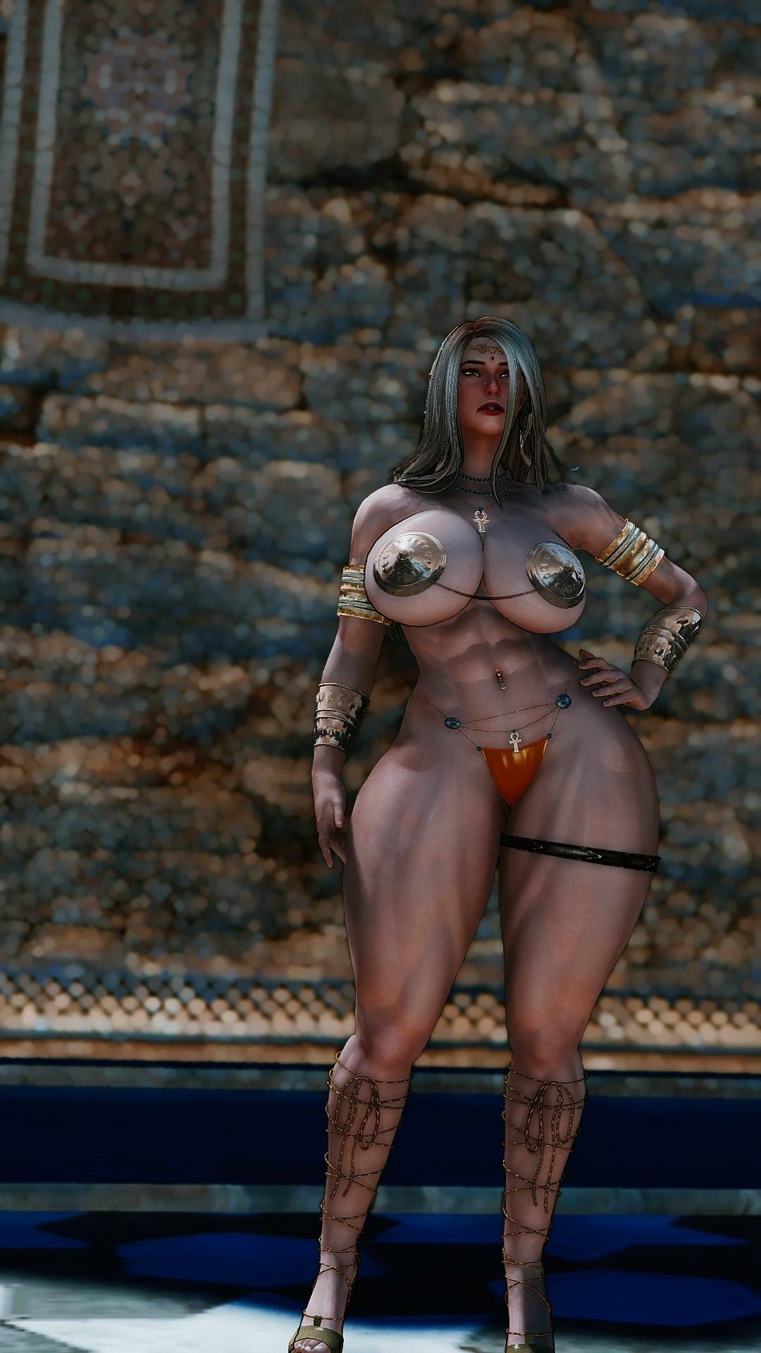 Hot and sexy Amazon with muscular body - Skyrim Modding Skyrim Amazon Sexy Muscular Girl Muscles Thicc Thighs Viking Big Booty Big Tits Videogame