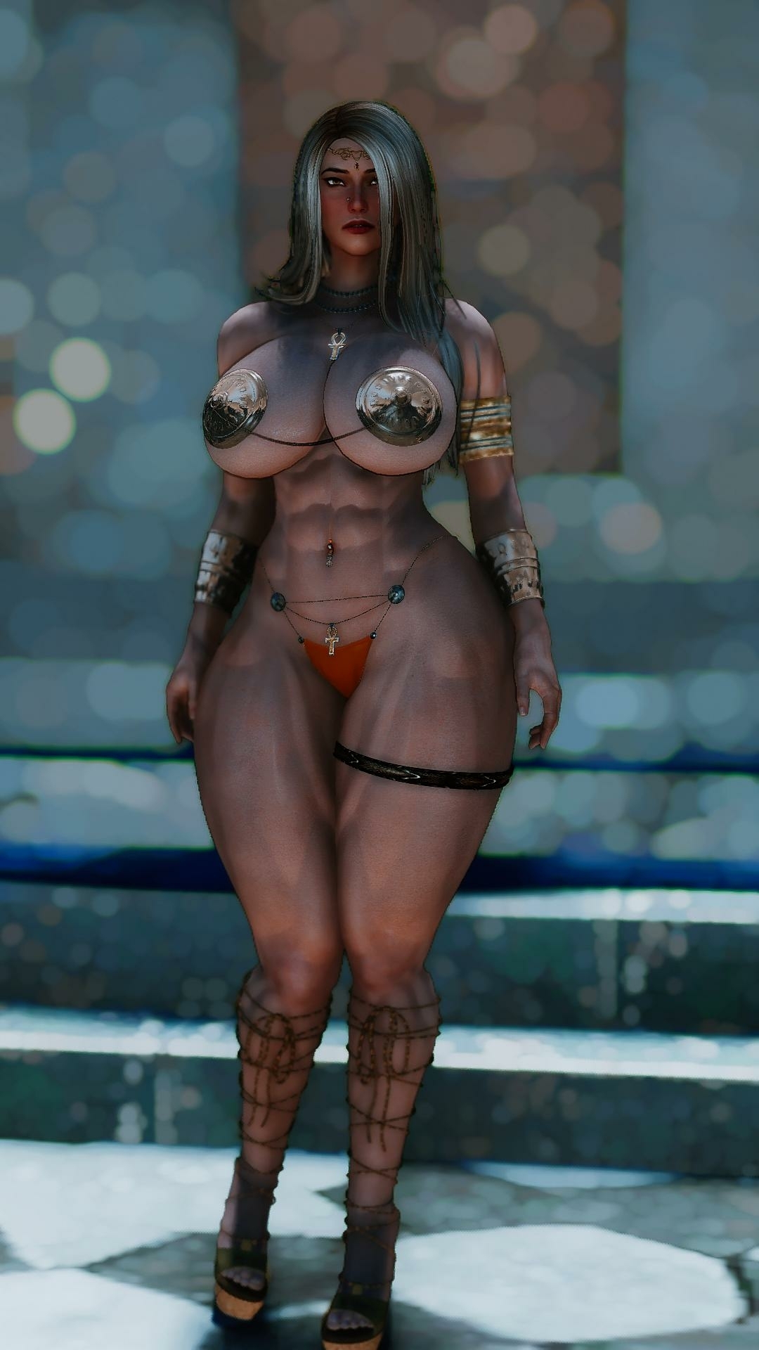 Hot and sexy Amazon with muscular body - Skyrim Modding Skyrim Amazon Sexy Muscular Girl Muscles Thicc Thighs Viking Big Booty Big Tits Videogame 2