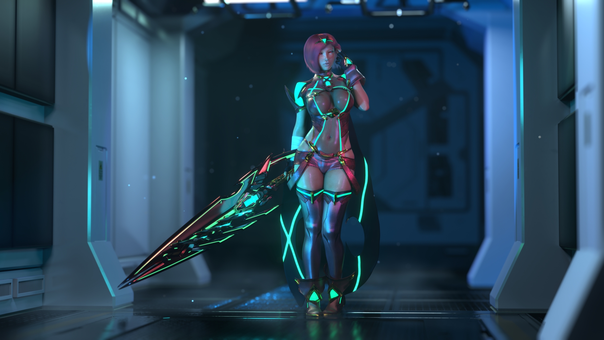 Pyra and Mythra in Lab Pyra Mythra Xenoblade Chronicles 2 3d Girl Sexy Nude Bubble Butt Big Tits Curvy Pubic Hair Thick Thighs 3