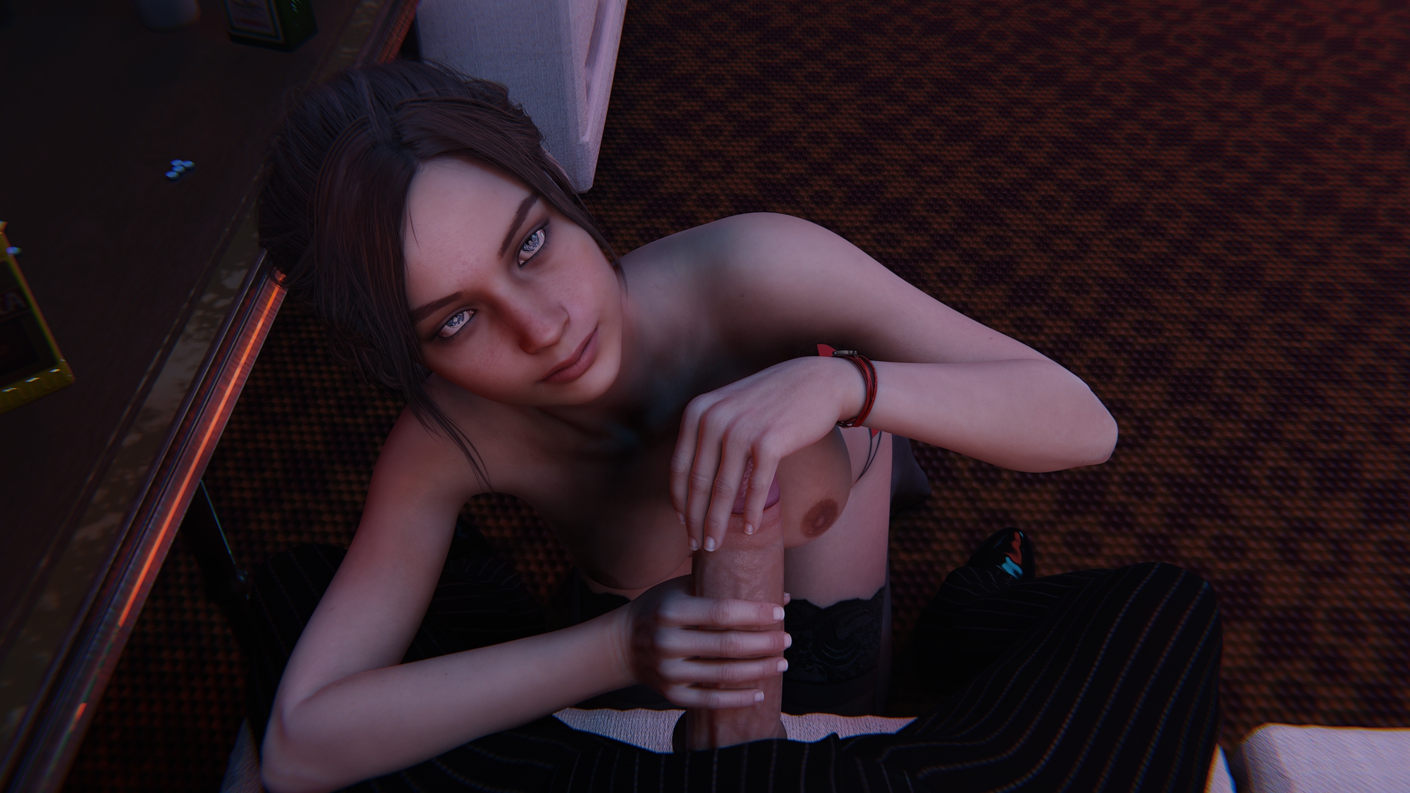 Claire serving you with a handjob Claire Redfield Resident Evil Resident Evil 2 
