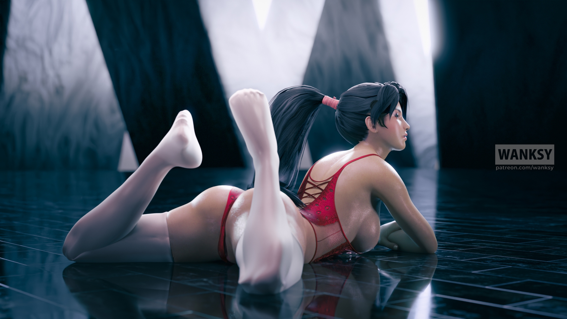 [Poster] Momiji Momiji Dead Or Alive Female Outfit Pose Partially_clothed Big Tits Big Ass Long Socks Lingerie