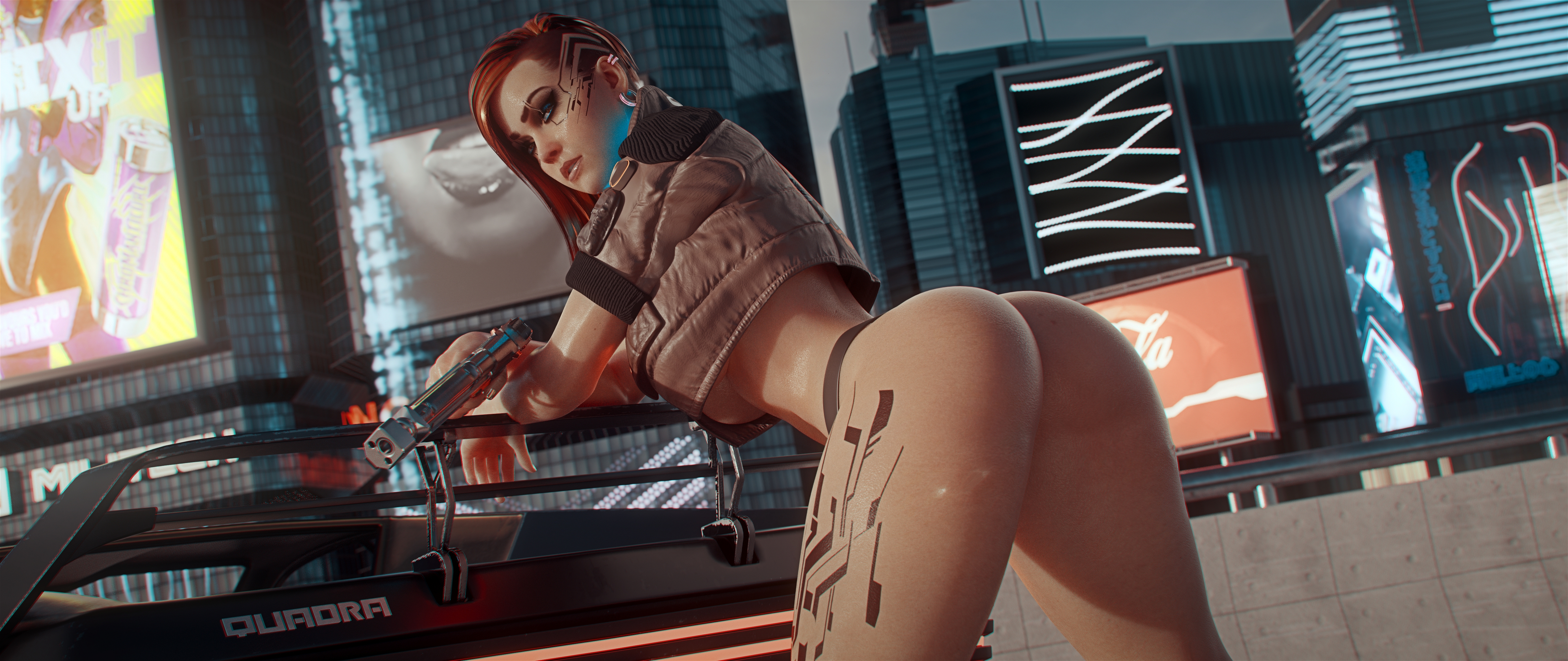Cyberpunk x Power Girl 🍑 Cyberpunk2077 Power Girl Injustice Nsfw Videogame Sexy Big Booty Big Ass Car 3d Girl 3