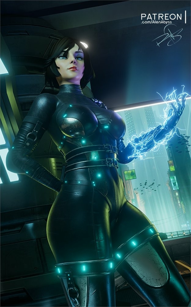 Cyberpunk Elizabeth from Bioshock Infinite🔥 Elizabeth Cyberpunk2077 Bioshock Infinite Latex Suit Armor Sfw Sexy
