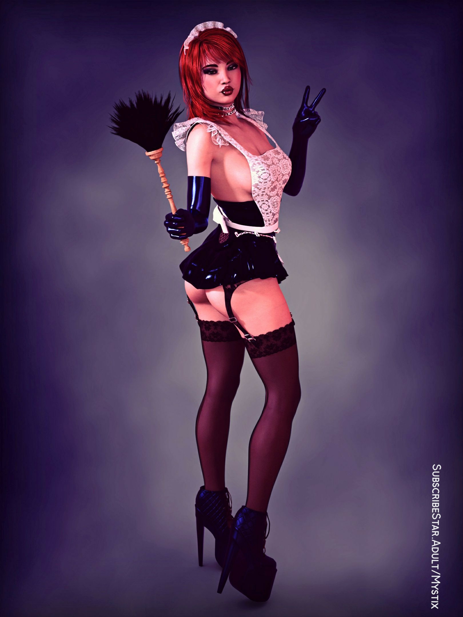Rose Sexy Maid Rose Maid Pinup Stockings Boots Latex