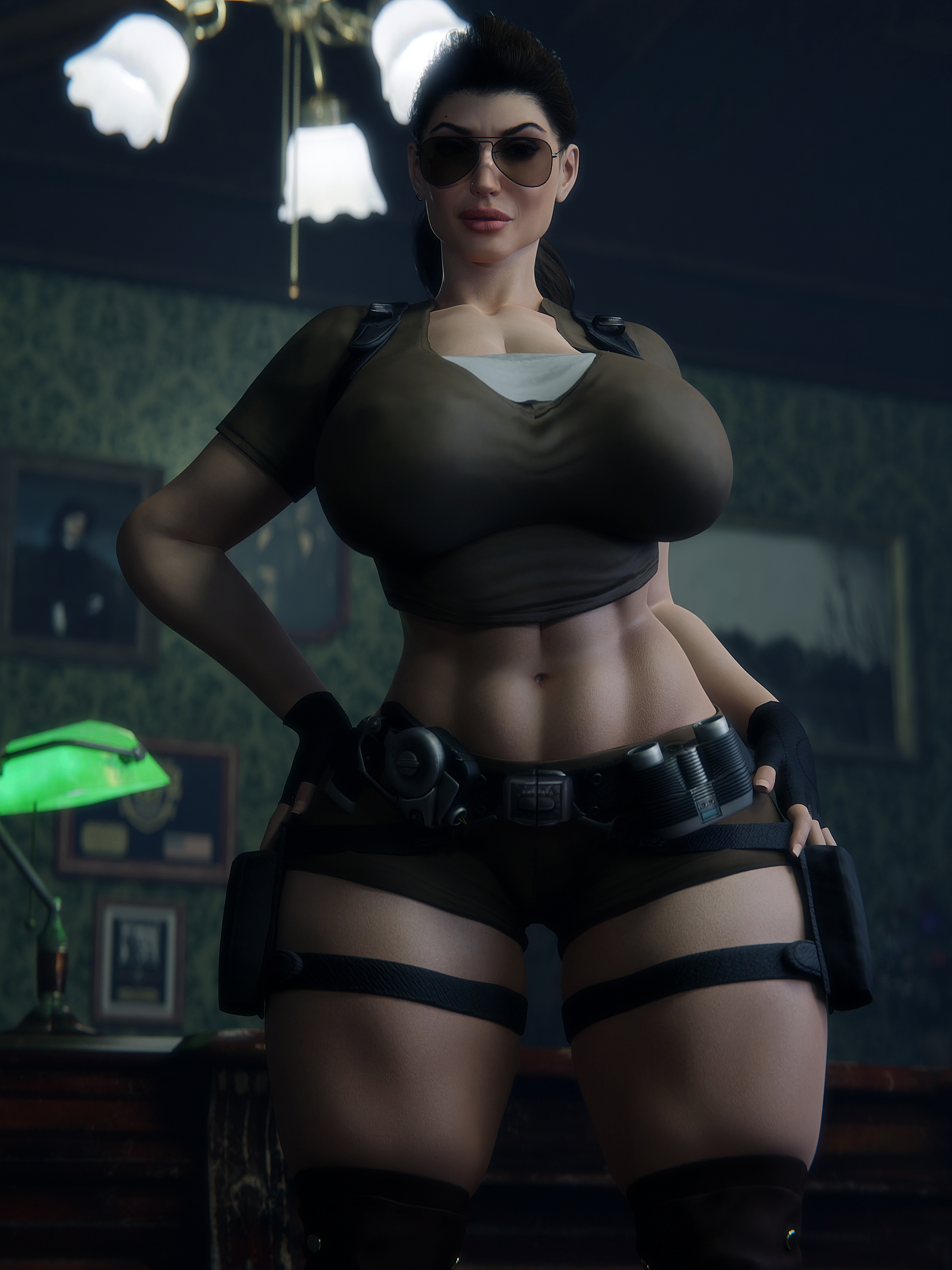 OG 2001 Tomb Raider Tomb Raider Lara Croft Big Tits Big Ass Muscular Girl Thick Thighs